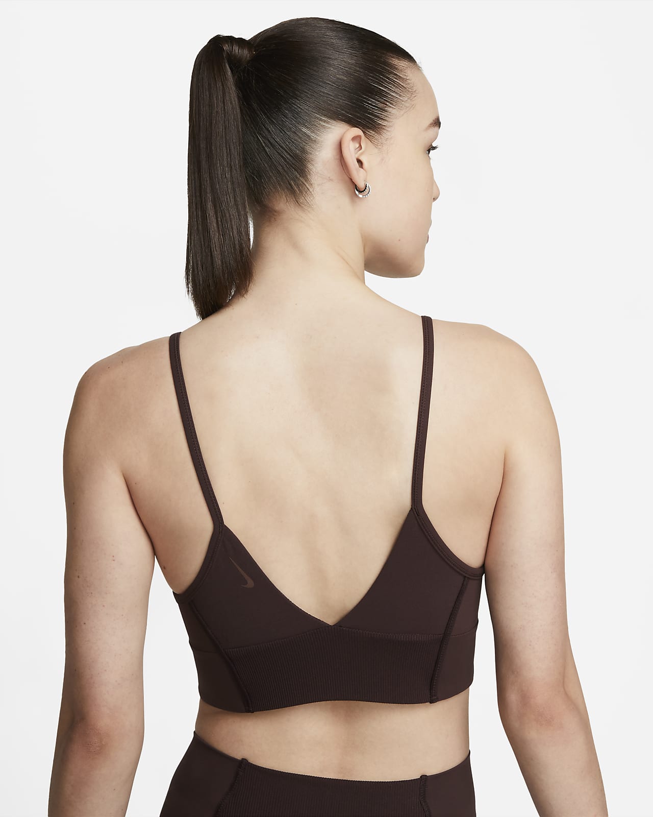 Buy Nike Indy Strappy Light-support Padded Ribbed Longline Sports Bra -  Brown At 50% Off
