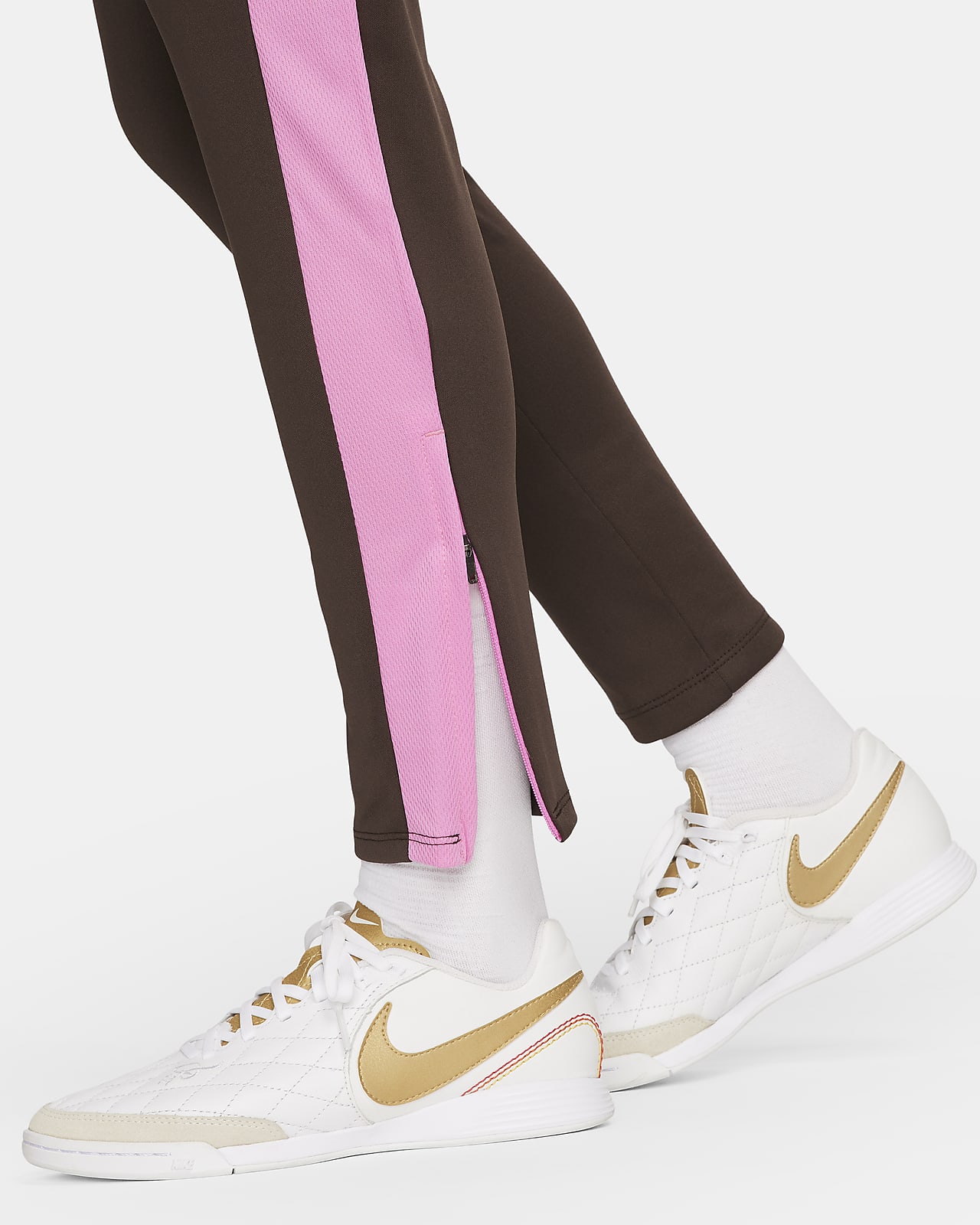 Nike Womens Black Gold One Dri-FIT Colorblocked Mid Rise Leggings Pant  Small New