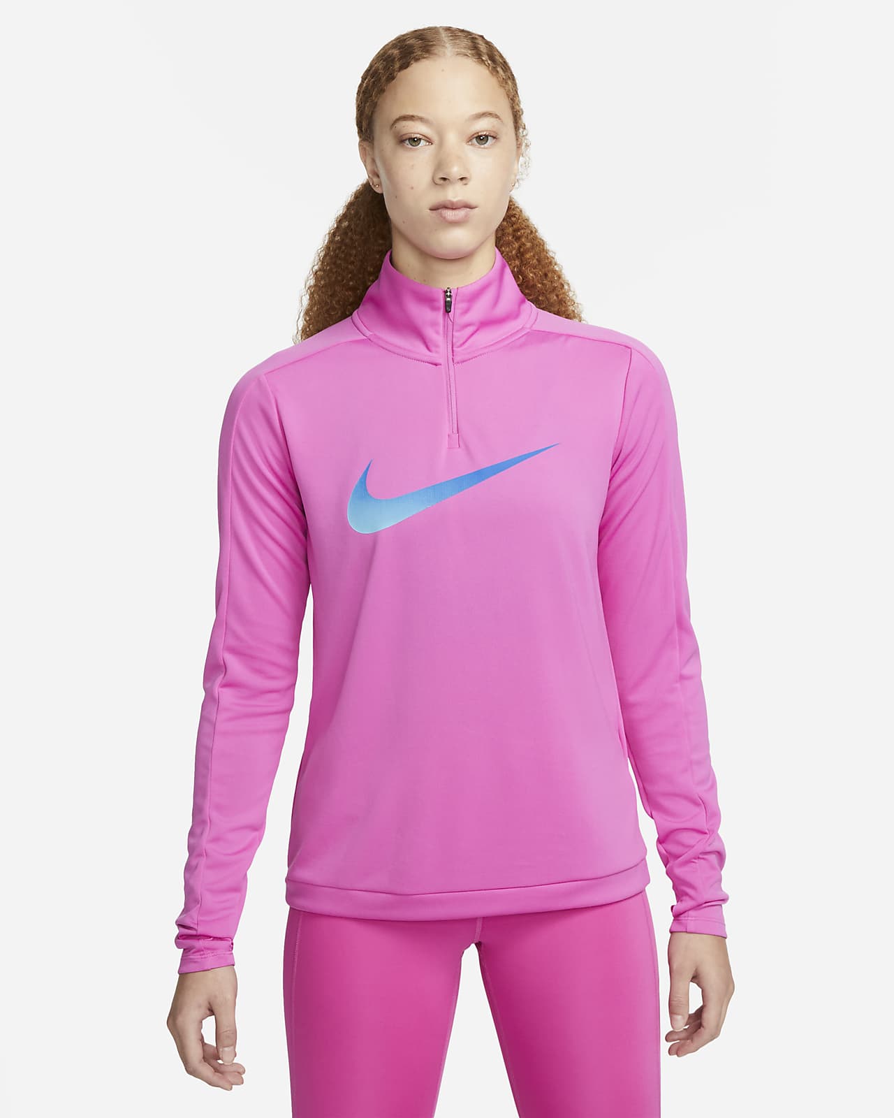 Nike Dri-FIT Swoosh Women's 1/4-Zip Long-Sleeve Running Mid Layer. Nike CH