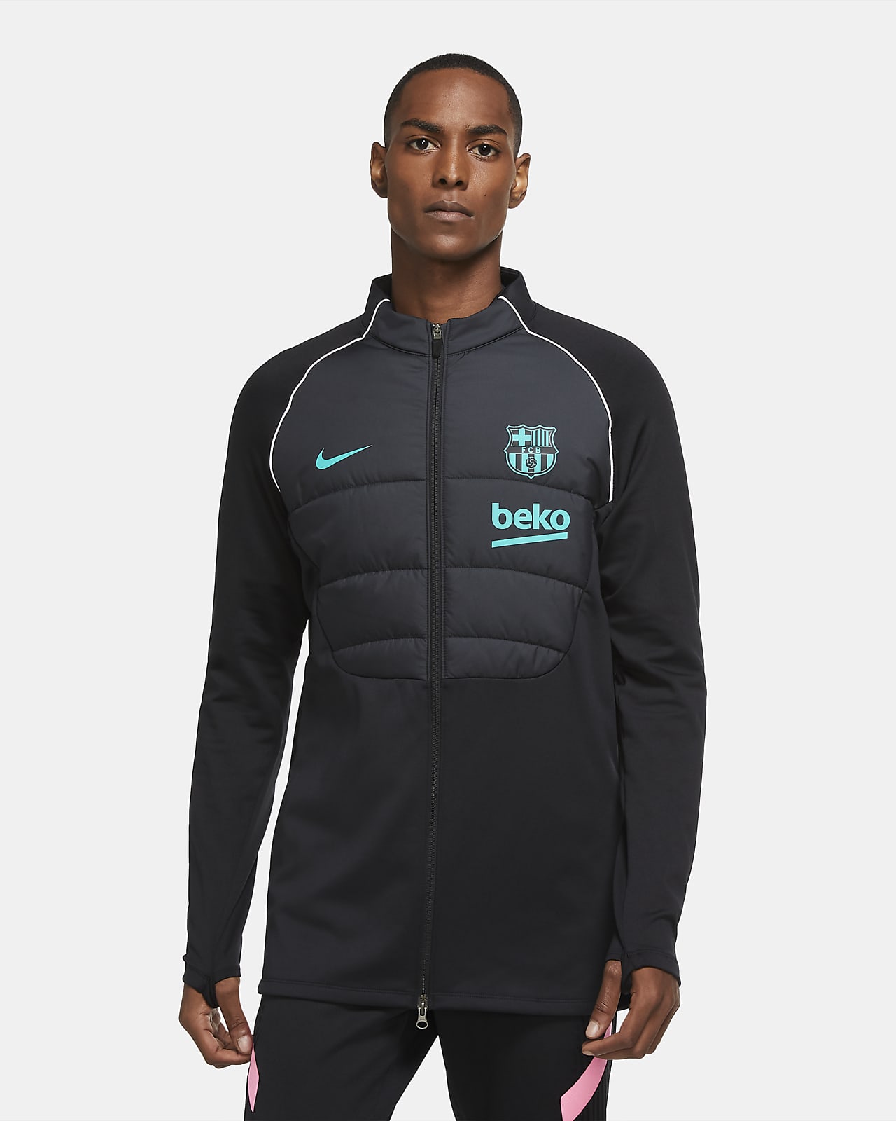 Vadderad fotbollsträningsjacka FC Barcelona Strike Winter Warrior för män Vadderad fotbollsträningsjacka FC Barcelona Strike Winter Warrior för män