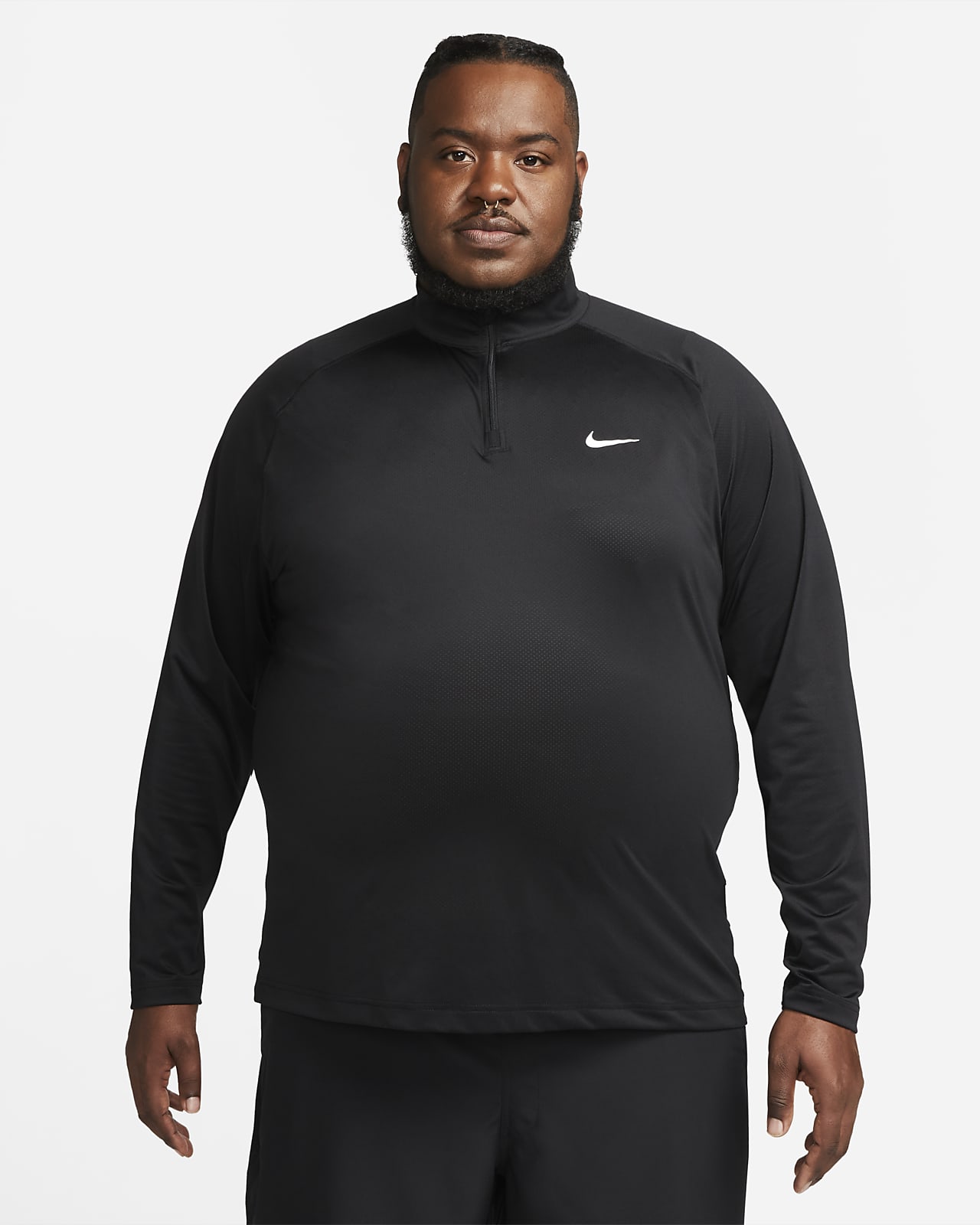Men's Sports Logo Relaxed Fit Half Zip Sweatshirt in Black