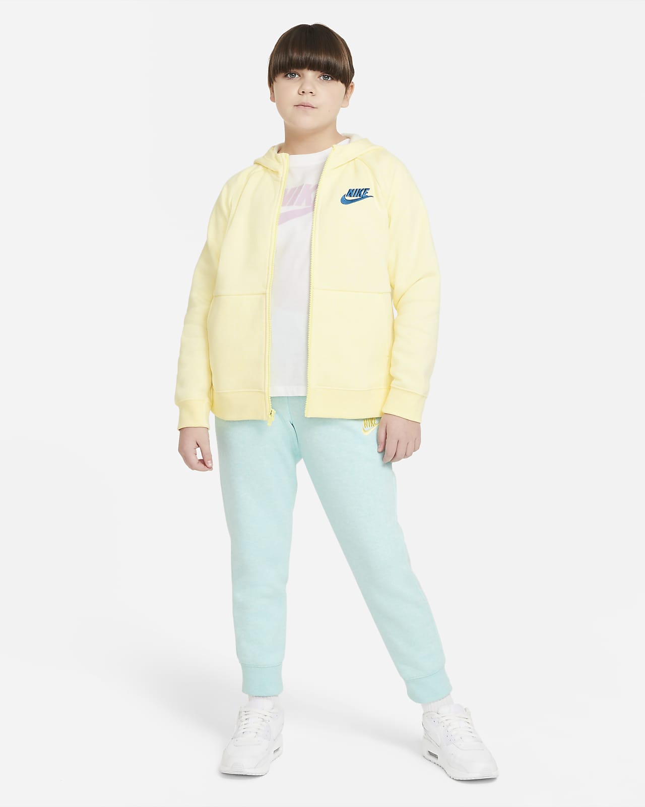 Sudadera con capucha de cierre completo para niña talla grande Nike  Sportswear (talla extendida)