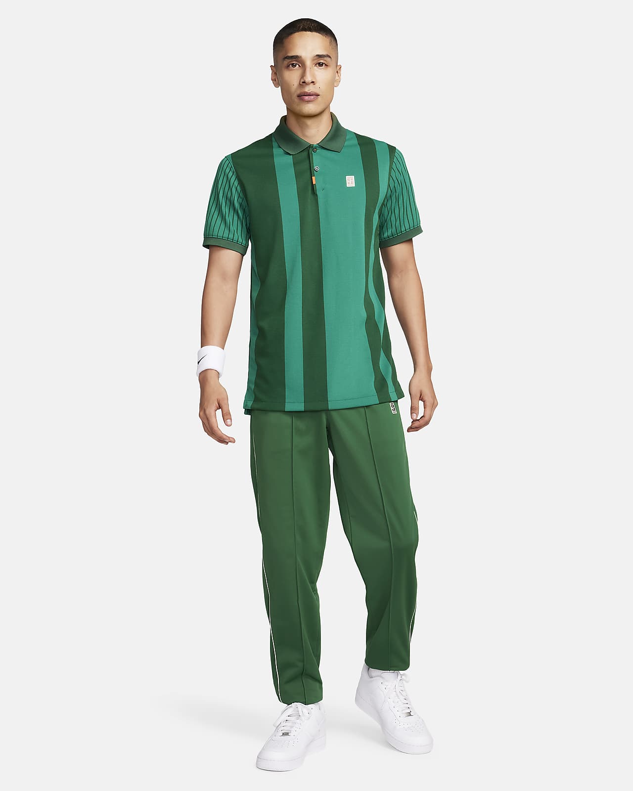 Nike The Athletic Dept Polo Shirt Mens Size XL Gray Stripe Short