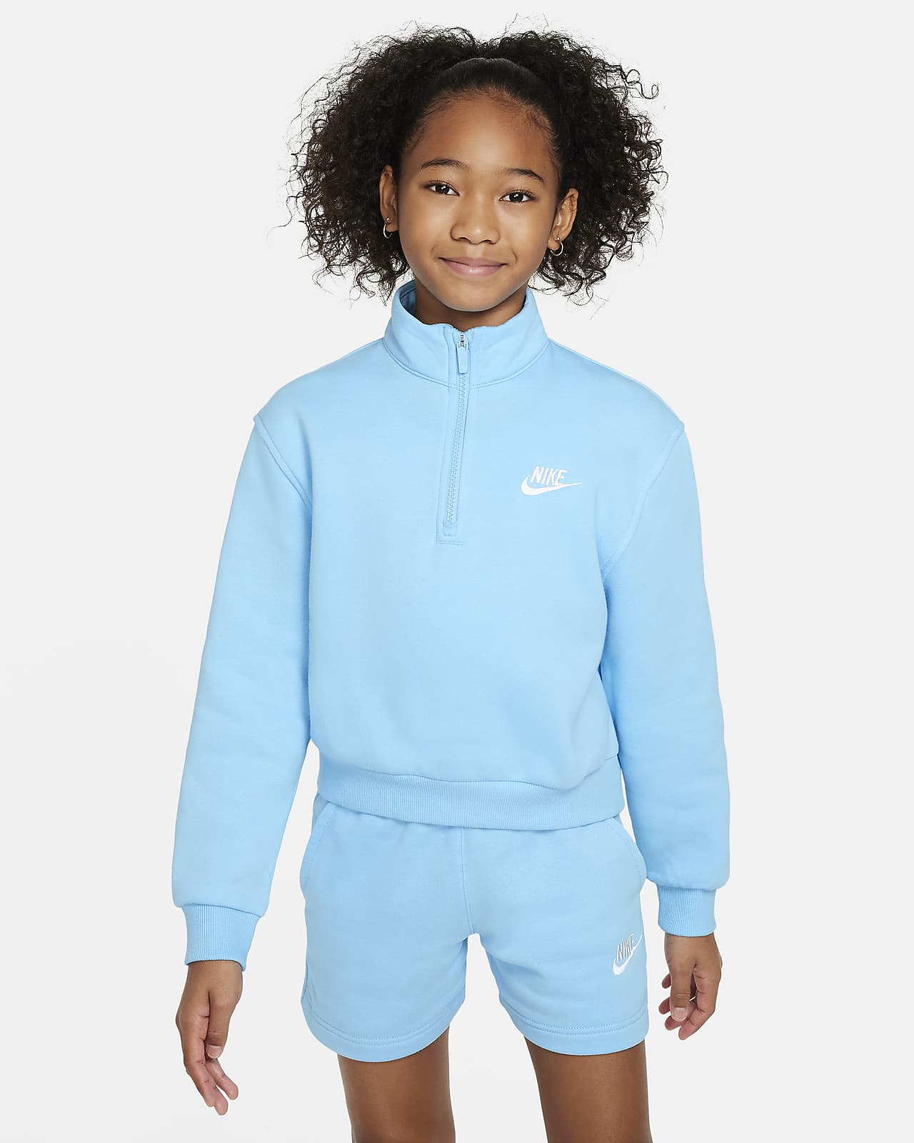 Nike Sportswear Club Fleece Big Kids' (Girls') 1/2-Zip Long-Sleeve Top
