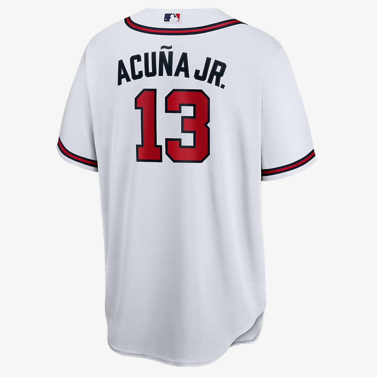 Nike Men's Replica Atlanta Braves Acuna Jr. #13 White Cool Base Jersey