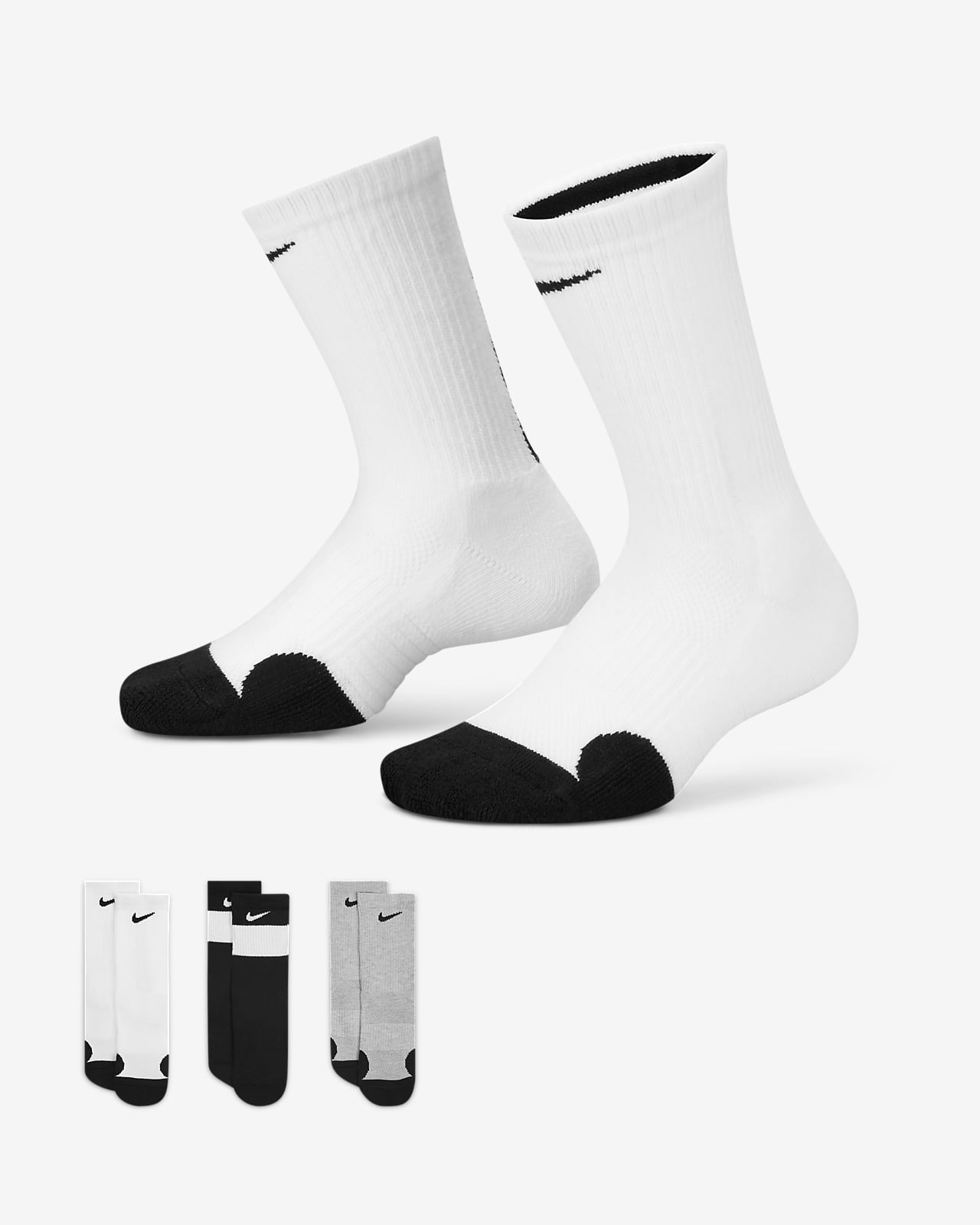 Nike Elite Crew Socks (3 Pairs) Little Kids' Socks