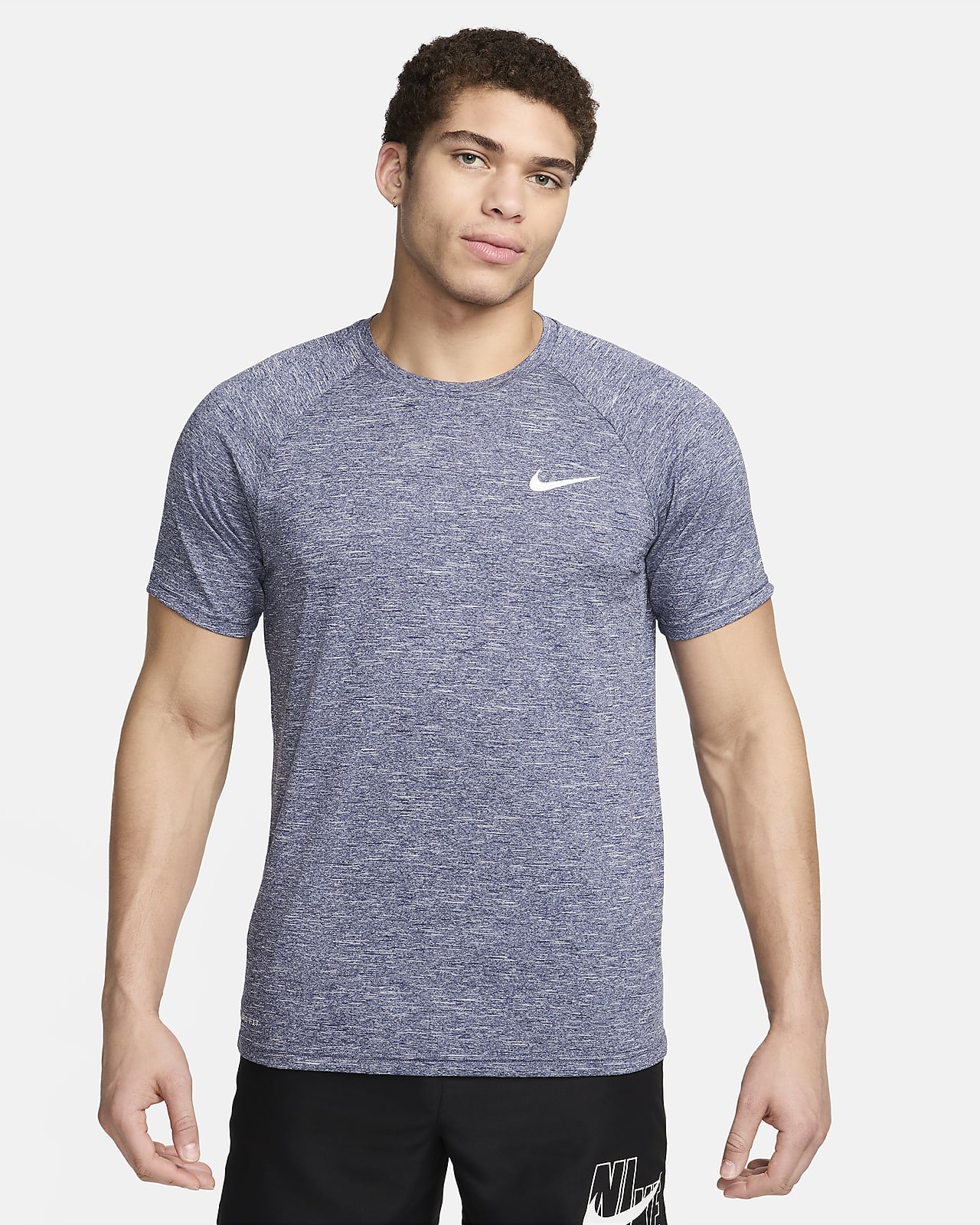 Camiseta Hydroguard de natación de manga corta de tela jaspeada para hombre Nike