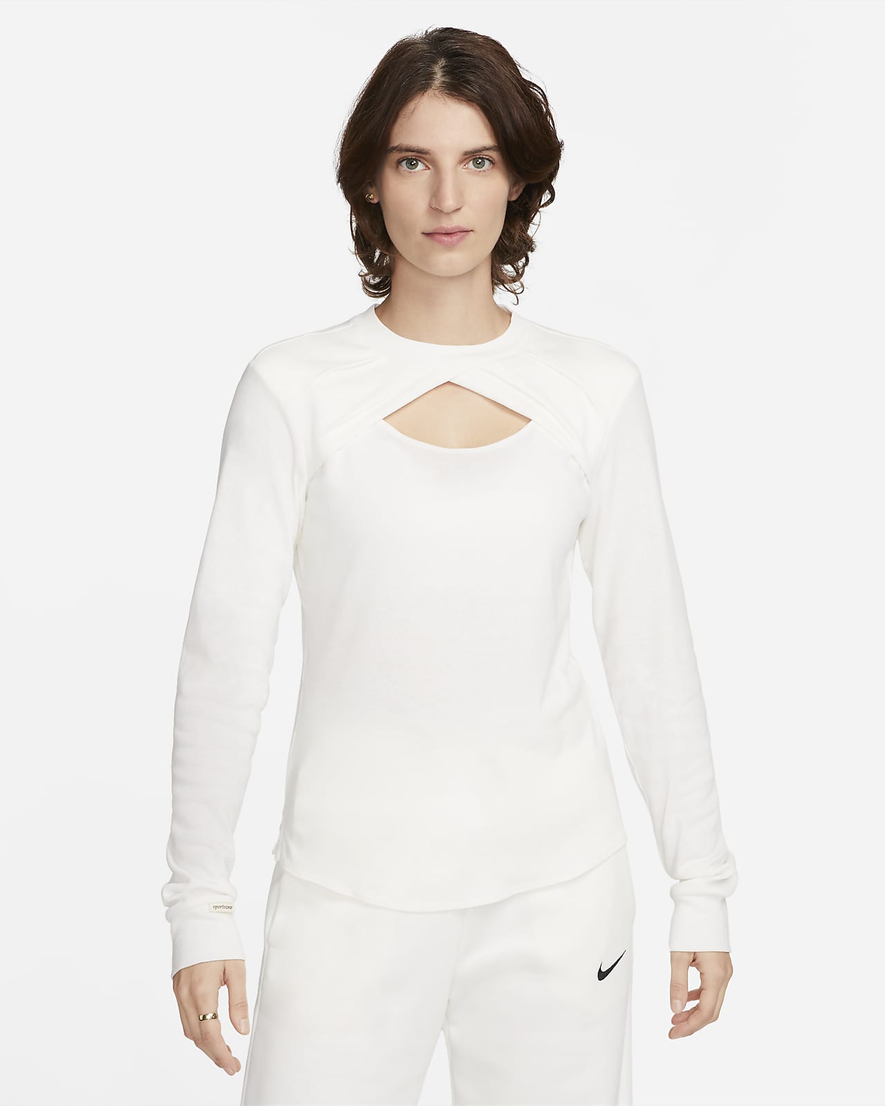Nike Sportswear Women's Cut-Out Long-Sleeve Top. Nike FI