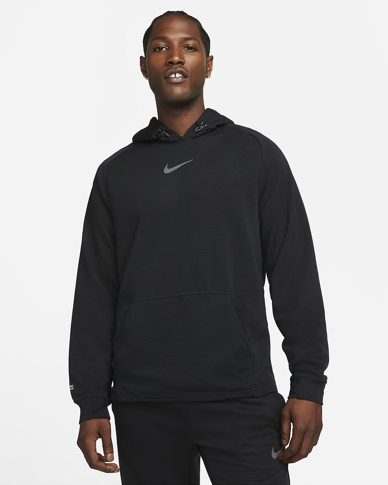 lamp cloth look for Nike Pro Men's Pullover Fleece Training Hoodie. Nike LU