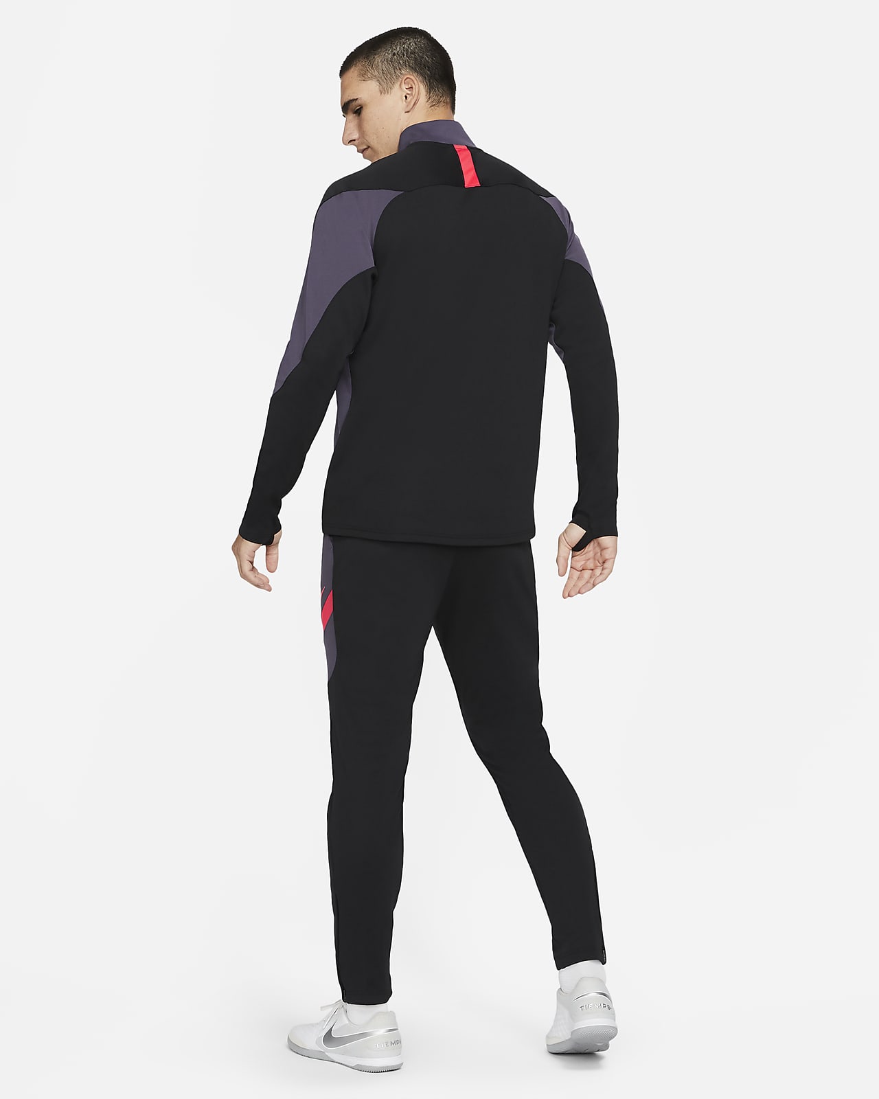 nike academy tracksuit black and red