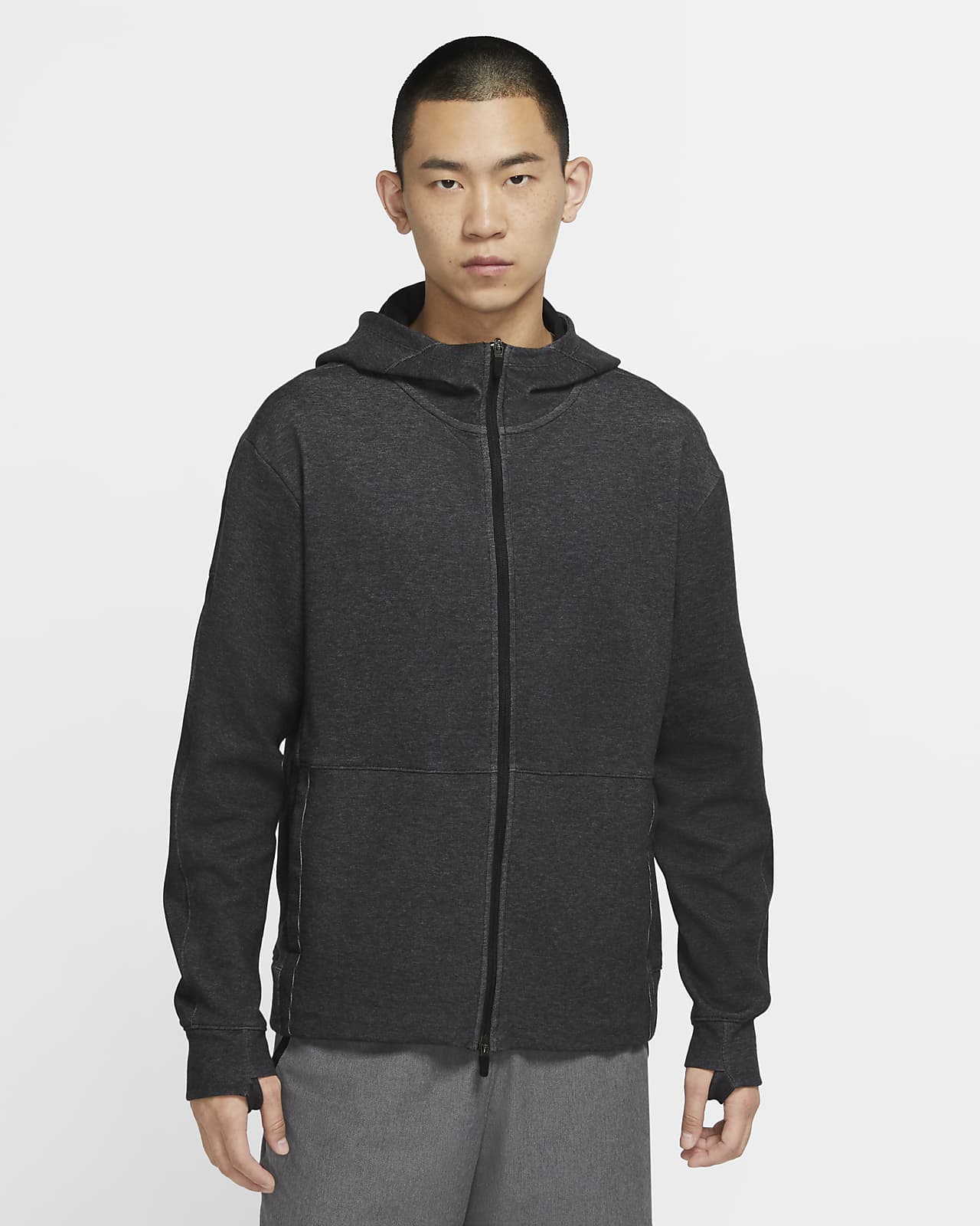 nike men's full zip black hoodie