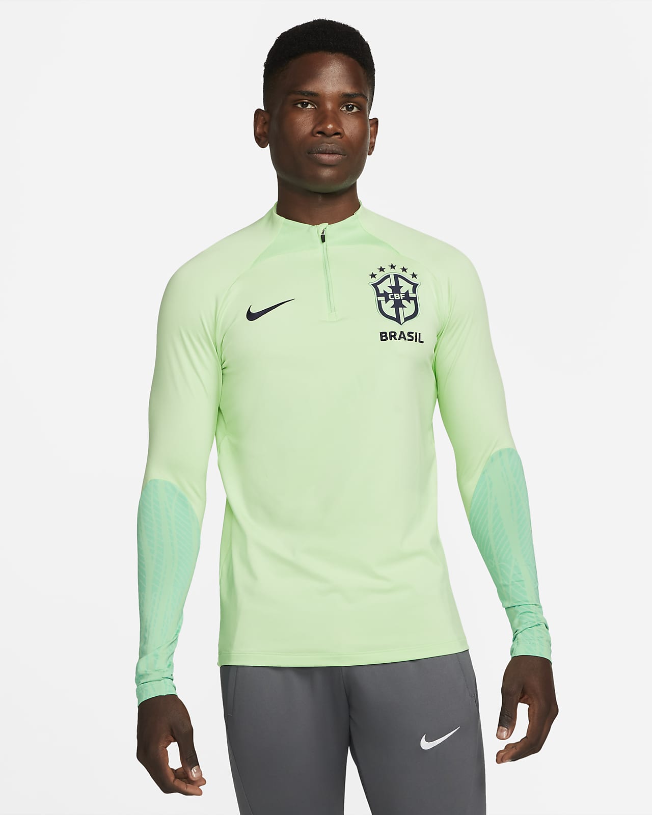 Brasil Strike Camiseta de fútbol de entrenamiento de tejido Knit Nike Dri-FIT Hombre. Nike ES