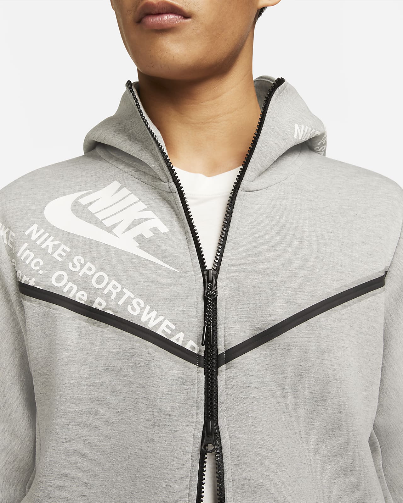 the first sexual Season Nike Sportswear Tech Fleece Men's Graphic Full-Zip Hoodie. Nike ID