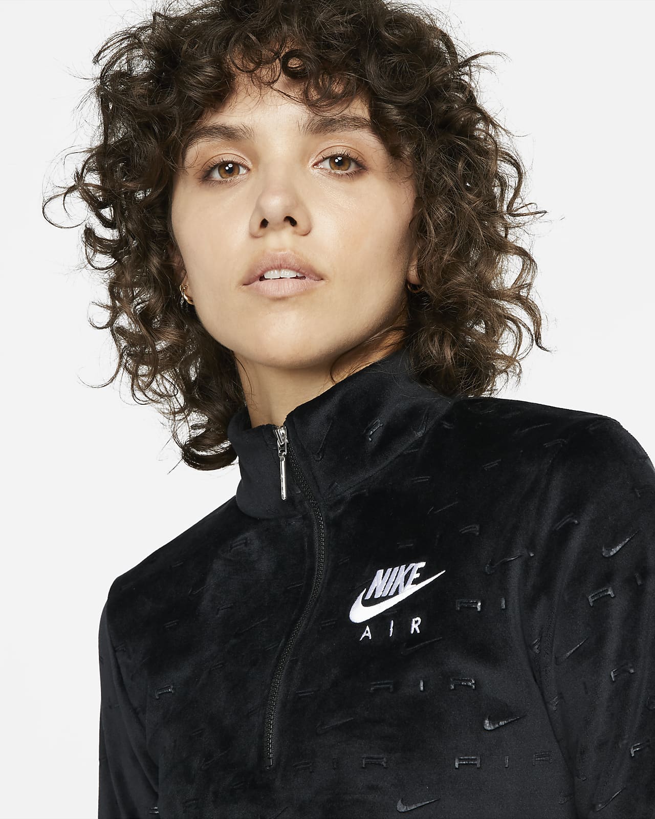 Velour 1/4-Zip Long-Sleeve Top. Nike LU