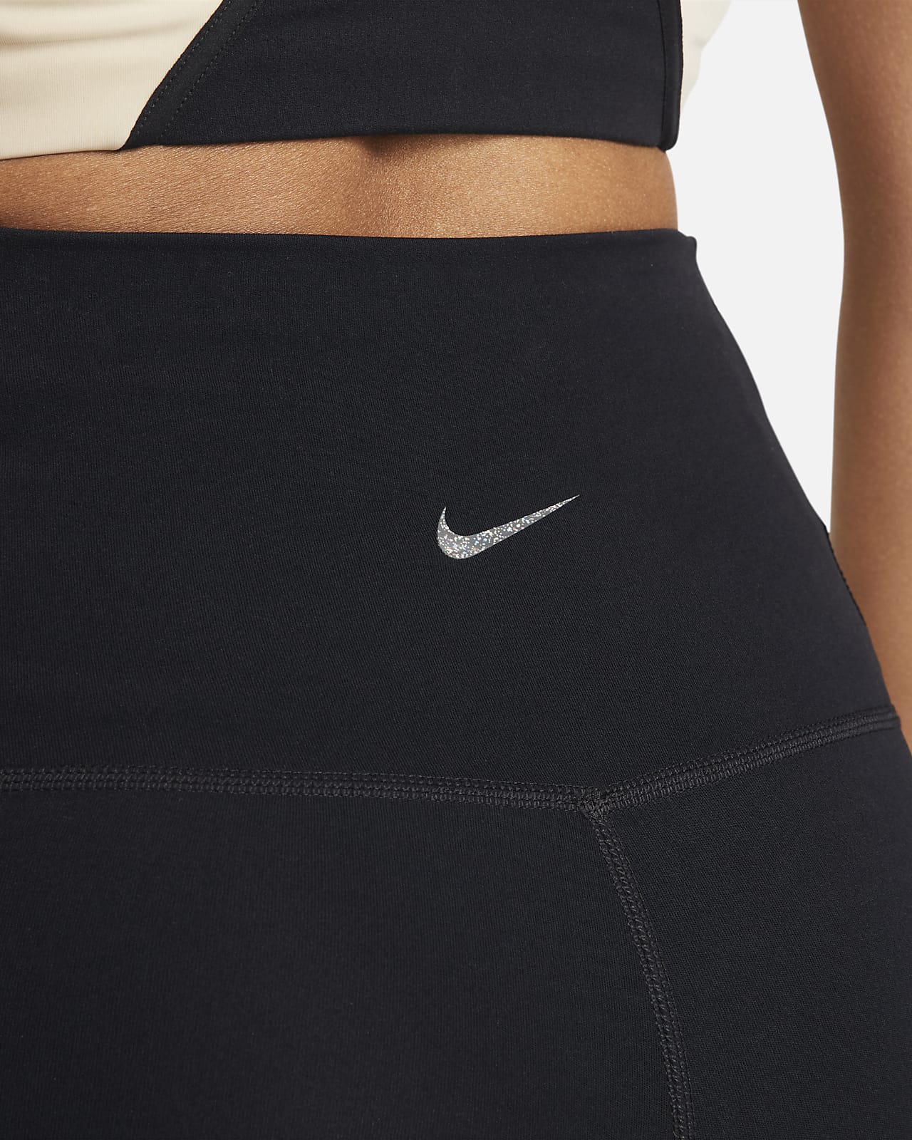 Nike Yoga Dri-FIT Luxe Women's 7/8 Color-Block Jumpsuit XL Black Gray DM6998