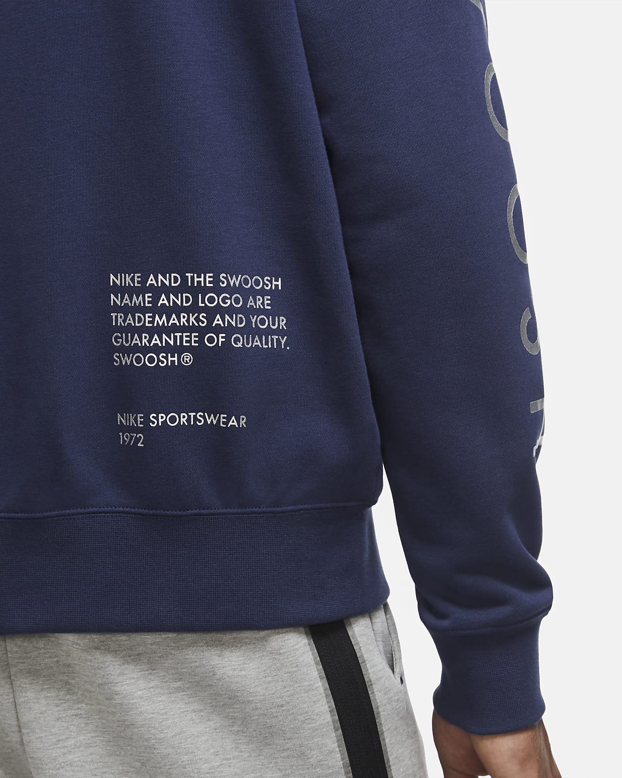 Nike Sportswear Swoosh Herren Hoodie mit durchgehendem Nike Sportswear Sweatshirt 'SWOOSH' Herren, Navy Rot