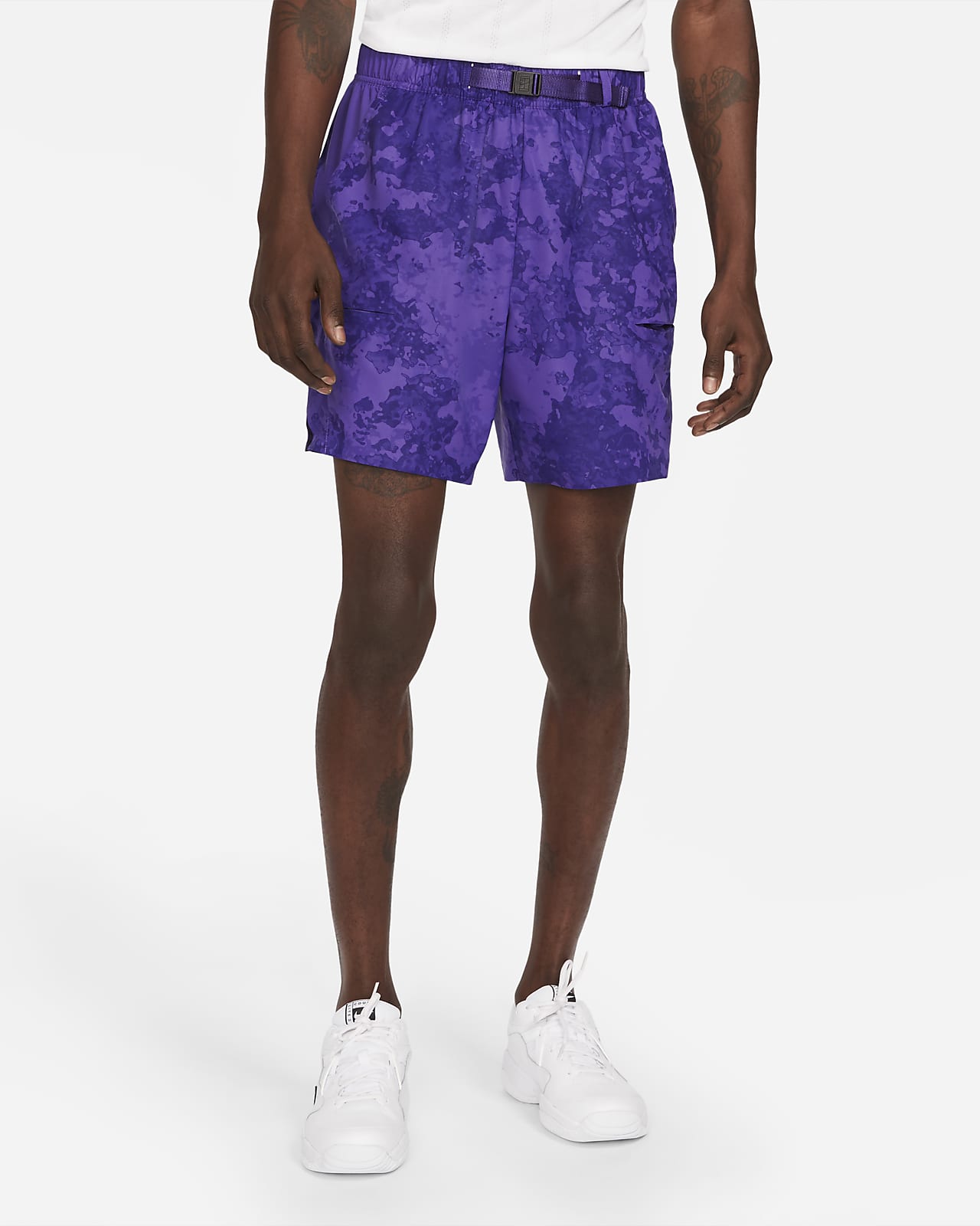 purple men nike shorts