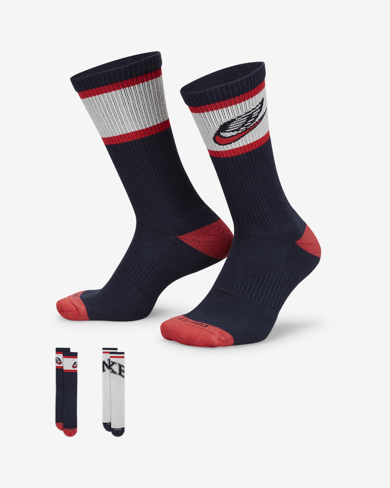 Nike Everyday Plus Cushioned Crew Socks (2 Pairs) (Multi-Color) – Rock City  Kicks