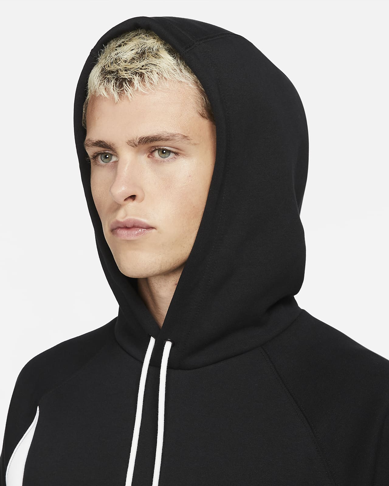 nike swoosh hoodie black mens