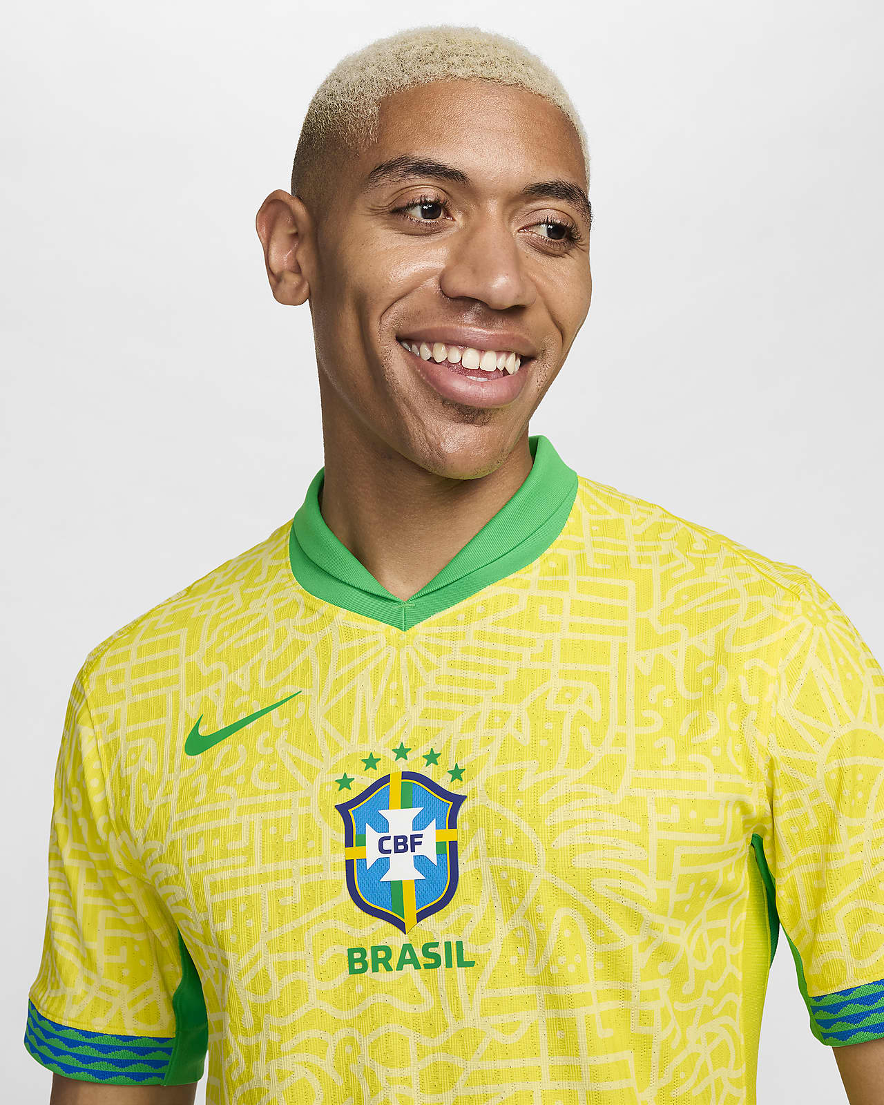 Men's Nike Dri-Fit Brasil Futebol Brazil Soccer Warmup Kit Shirt