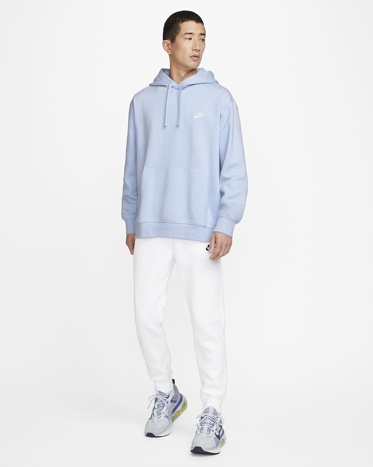 nike sportswear club fleece pullover hoodie blue