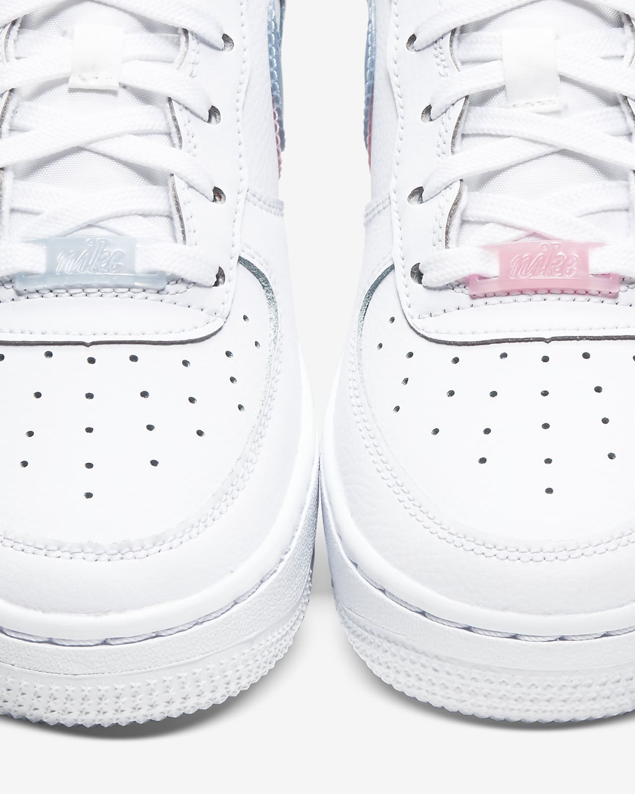 white blue and pink air force 1