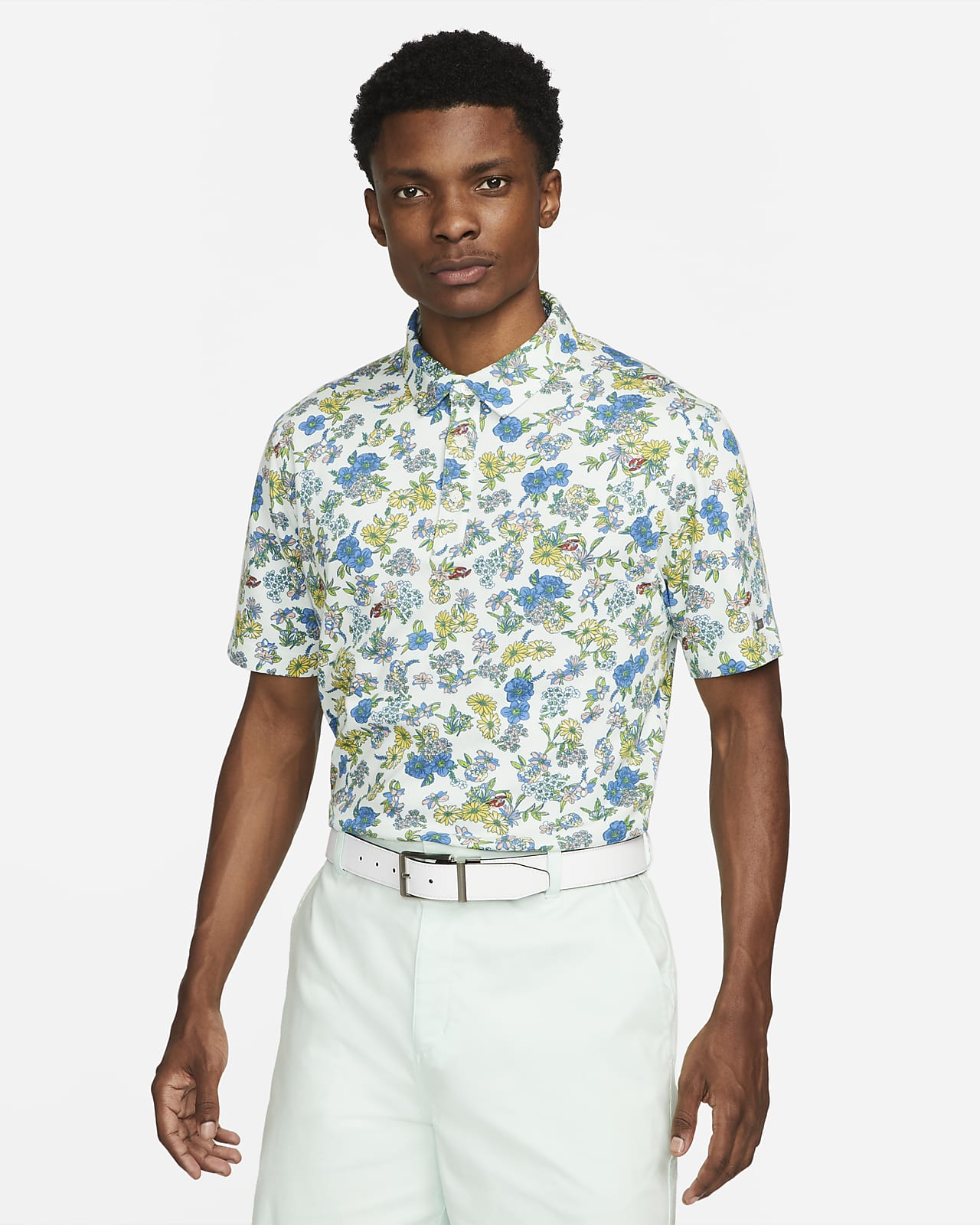 floral golf polo shirt