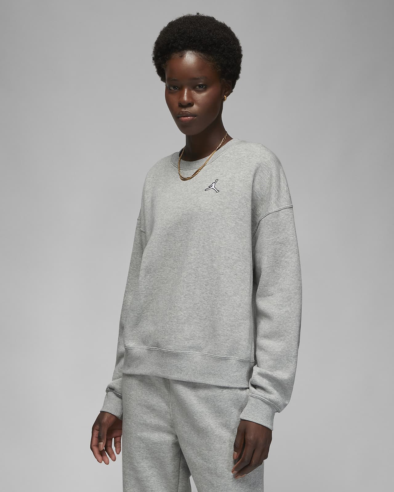 Sweat-shirt ras-du-cou en tissu Fleece Jordan Brooklyn pour femme