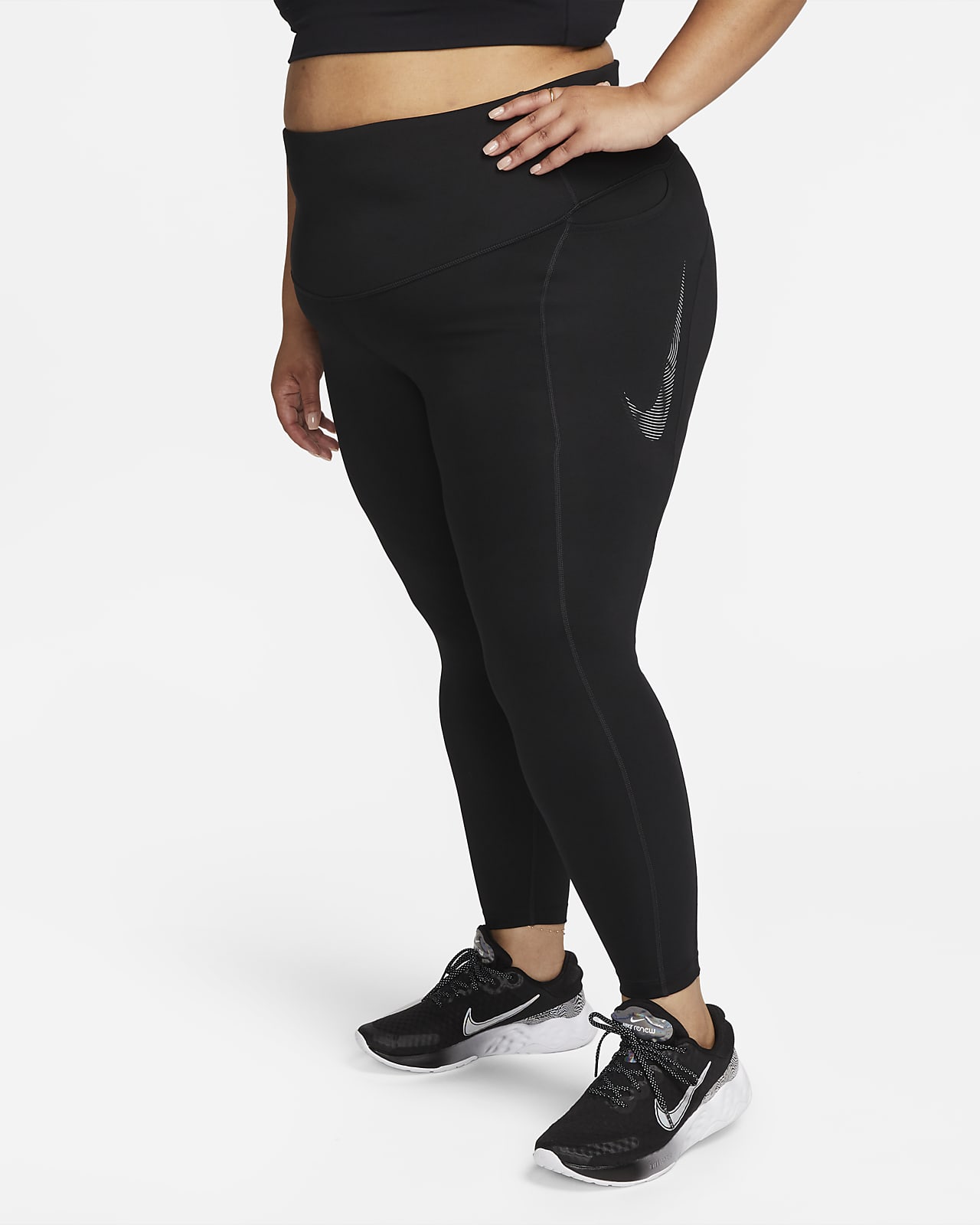 Nike Fast-7/8-leggings med mellemhøj talje kvinder (plus DK