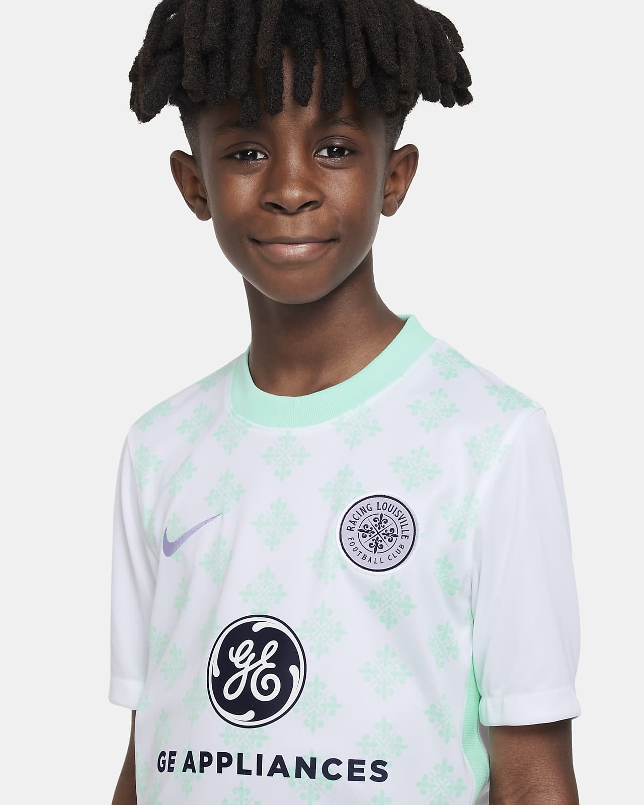 Racing Louisville FC 2023 Stadium Home Big Kids' Nike Dri-FIT Soccer  Jersey.