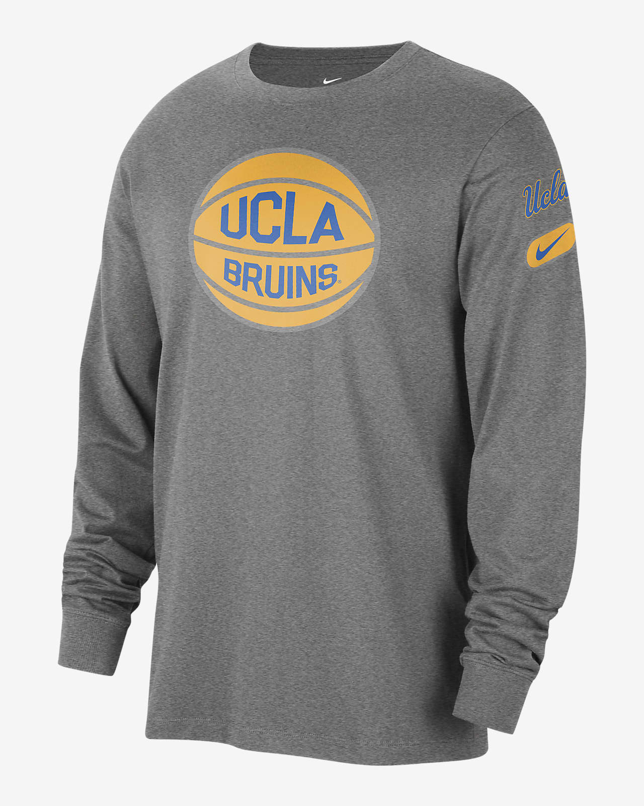 Men's Nike Heather Gray UCLA Bruins Logo Club Pullover Hoodie Size: Extra Large