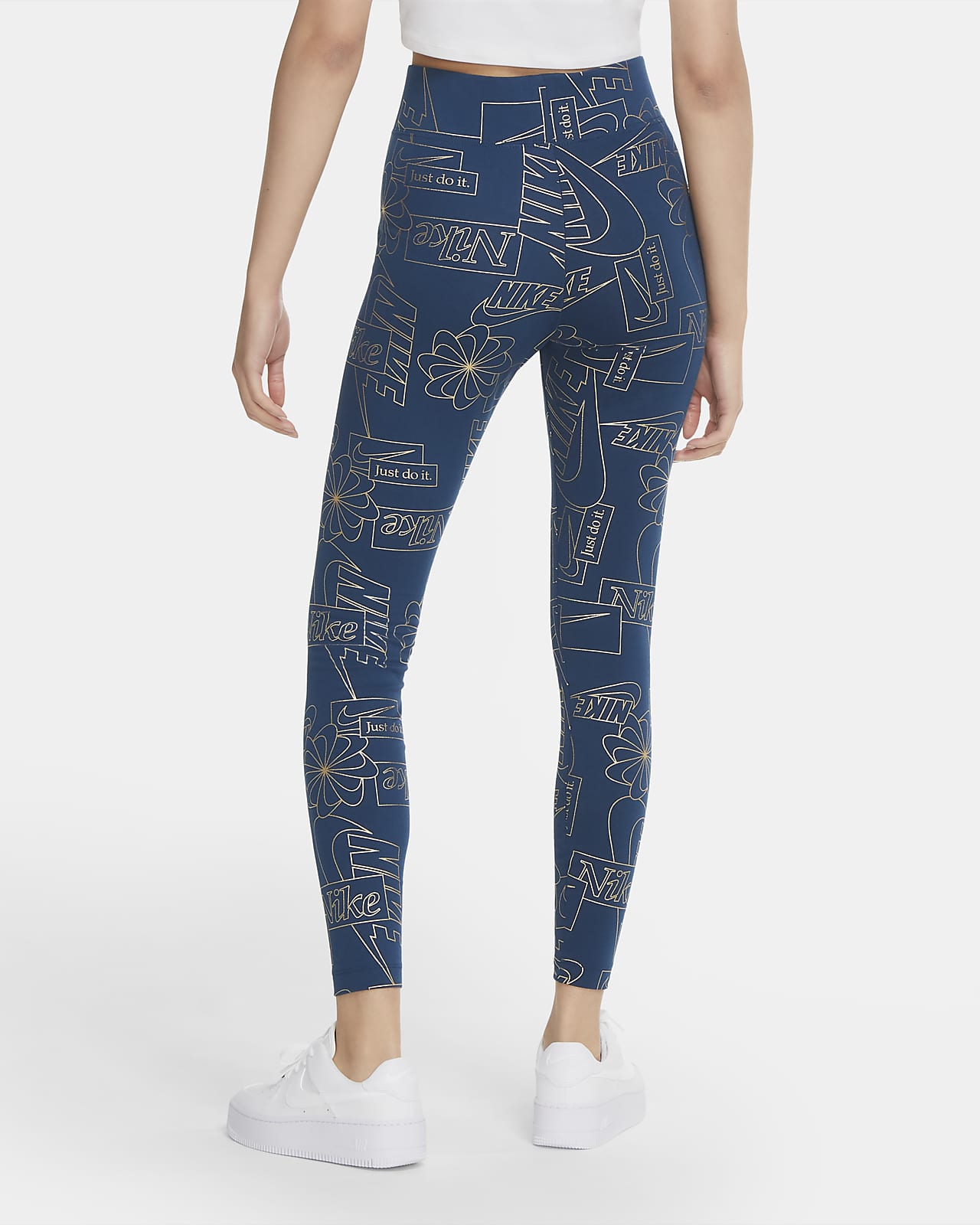 blue nike just do it leggings