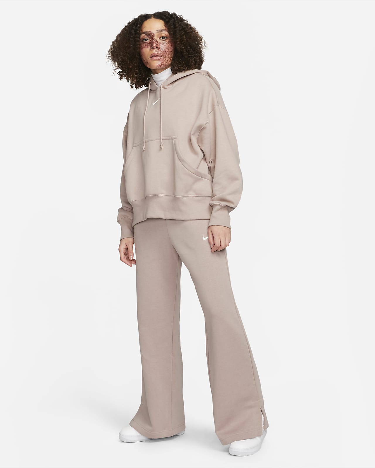Nike Women Sportswear Fleece Wide-Leg Sweatpants in Grey, Diff  Sizes,FB2727-063 