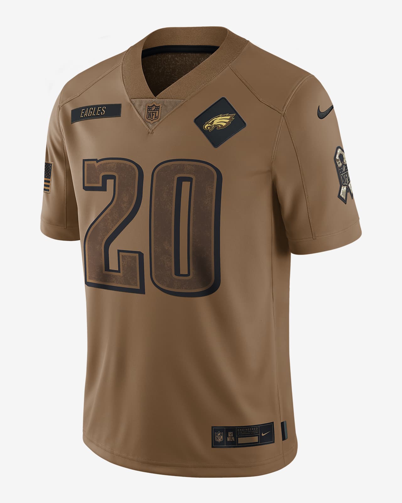 Brian Dawkins Philadelphia Eagles Salute to Service Nike Men's Dri-Fit NFL Limited Jersey in Brown, Size: Small | 01AV2EAA6K-Z6B