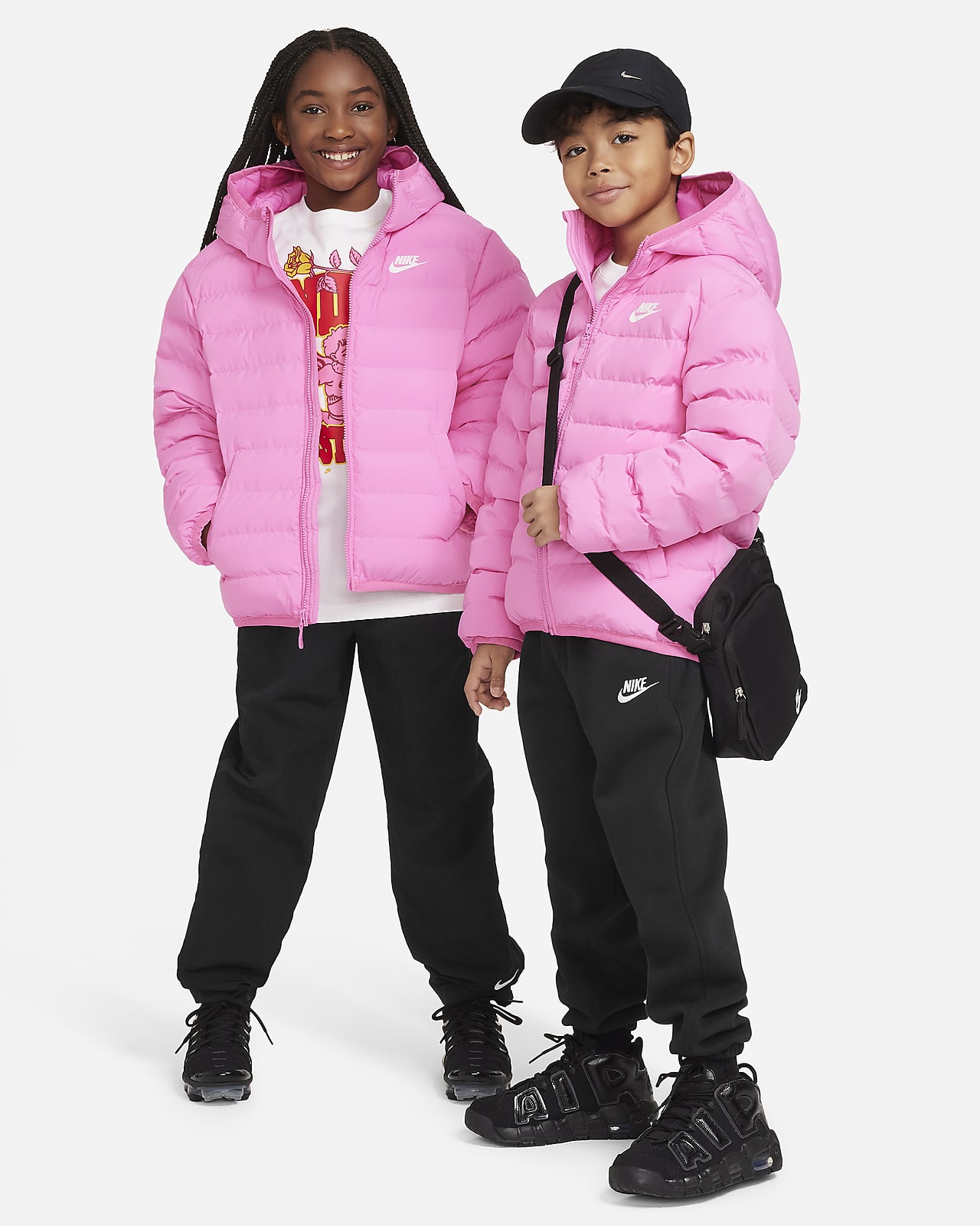 Big Fill Synthetic Loose Hooded Jacket. Lightweight Sportswear Nike Kids\'