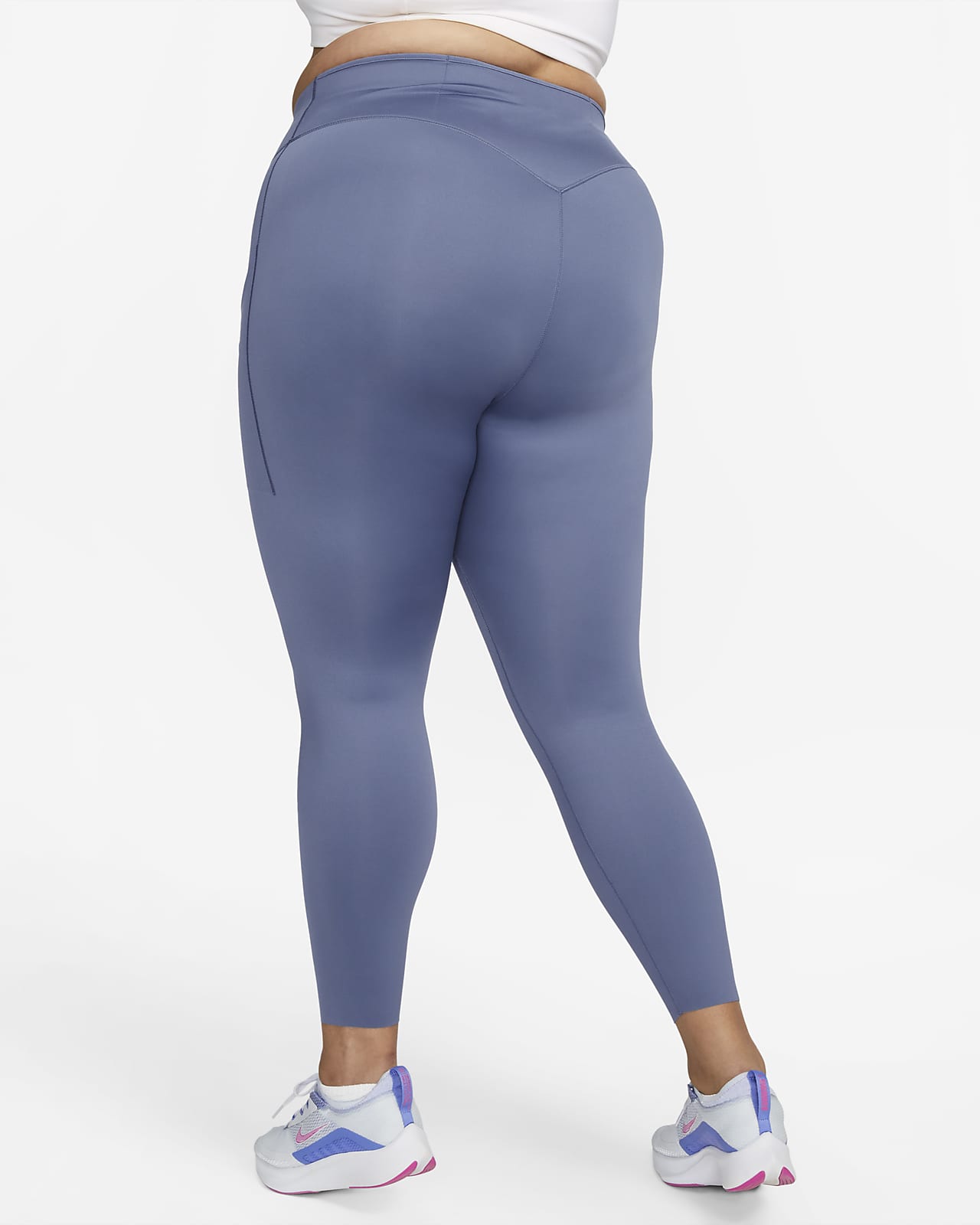 Nike Women's Go Firm-Support High-Waisted Full-Length Leggings with Pockets (Plus Size) in Blue, Size: 1x | DX3504-491