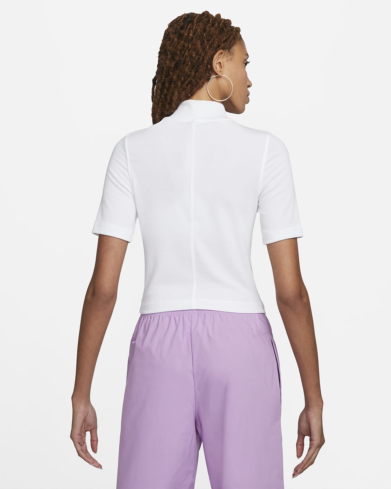 Playera de manga corta de tela de canal con cuello alto para mujer Nike Sportswear Essentials