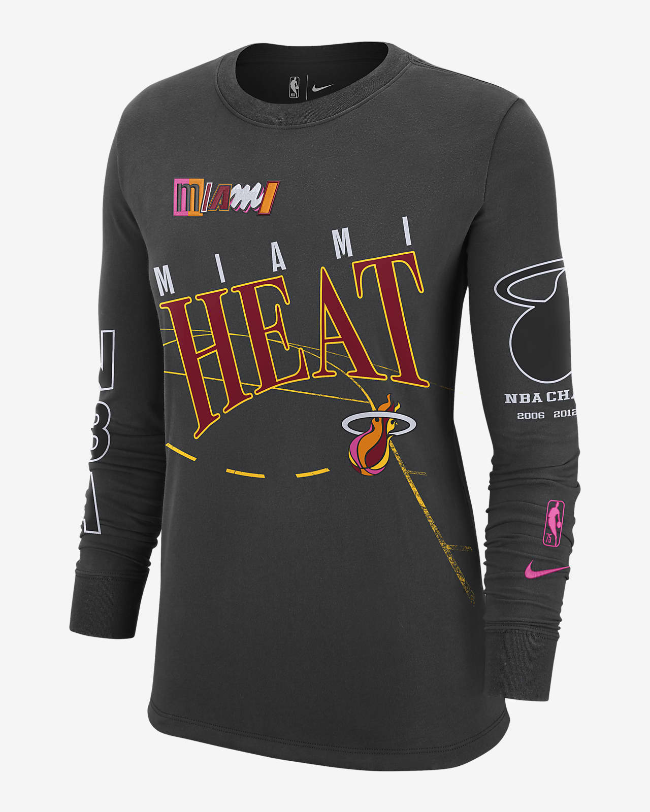 Miami Heat Courtside City Edition Women's Nike NBA Long-Sleeve T-Shirt