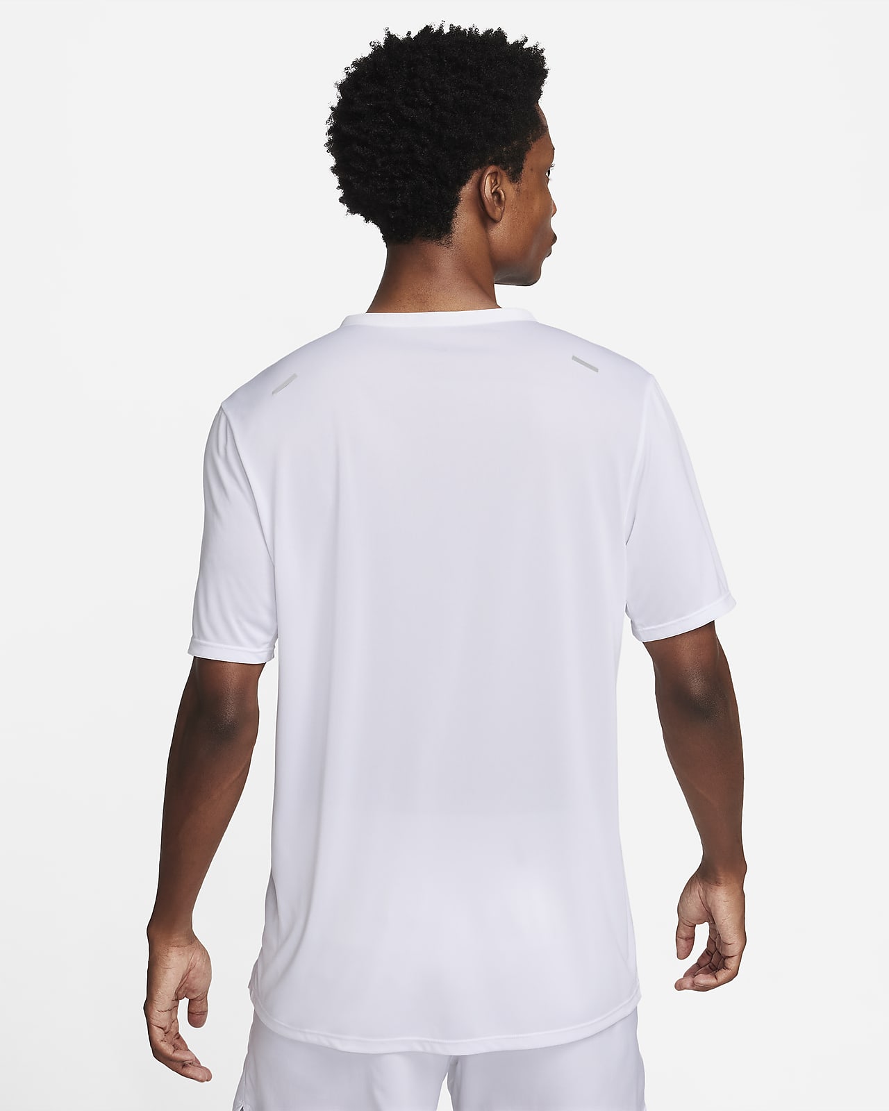 Nike Men's Dri-FIT Rise 365 Short-Sleeve Running Finisher Top in White