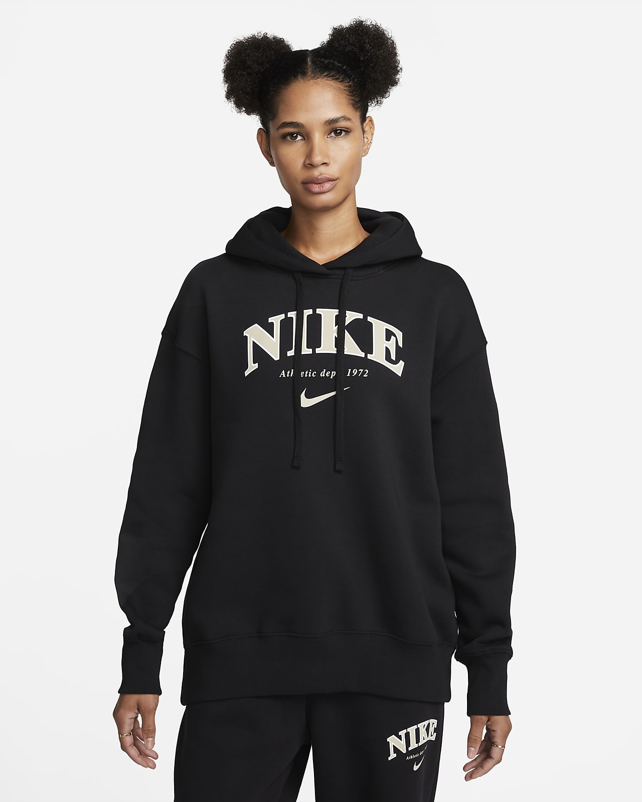 Sonrisa Picante Ceniza Nike Sportswear Sudadera con capucha de tejido Fleece y ajuste oversize -  Mujer. Nike ES