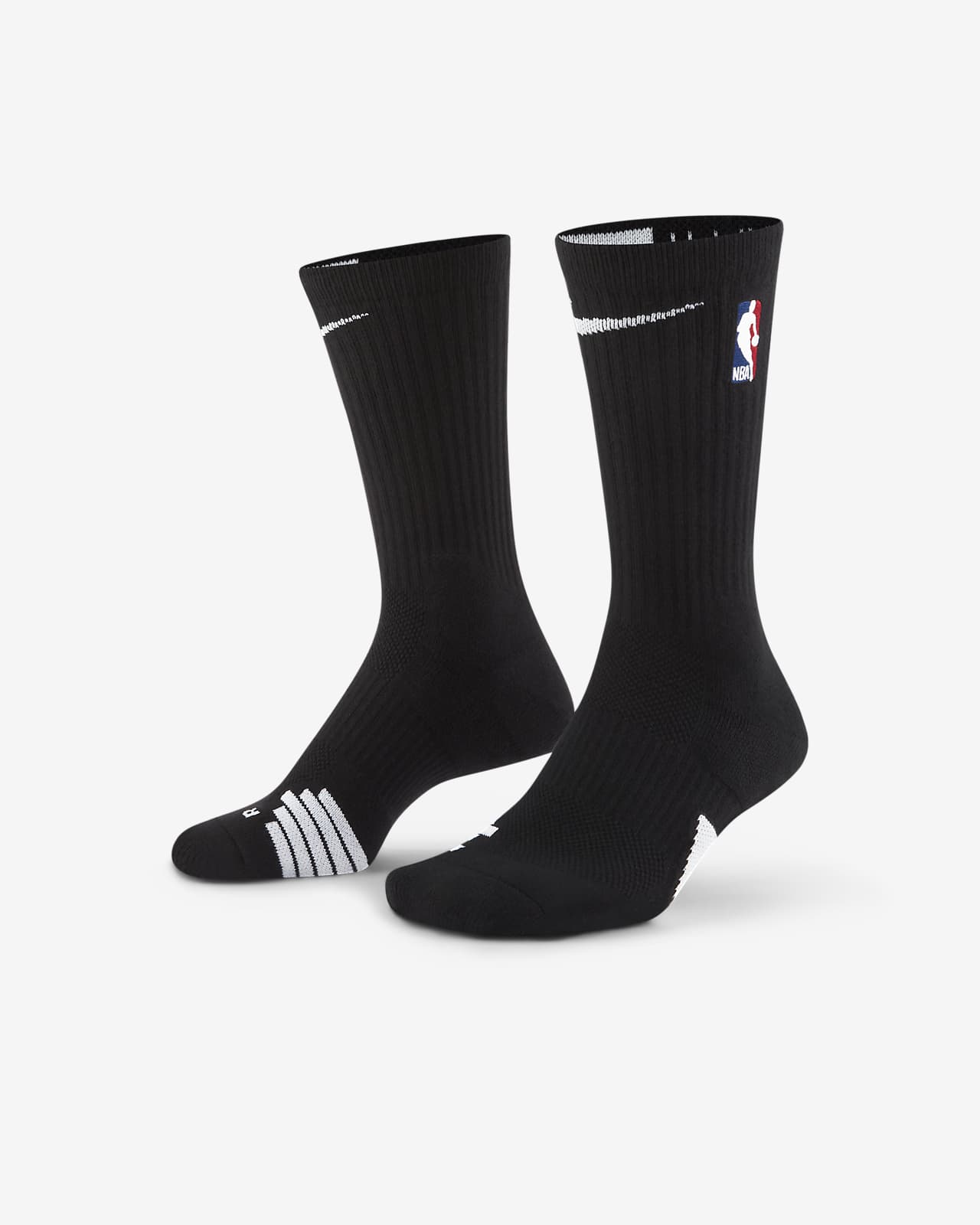 NIKE NBA ELITE Socks - Power Grips/Grip Quick - White/Black- Large