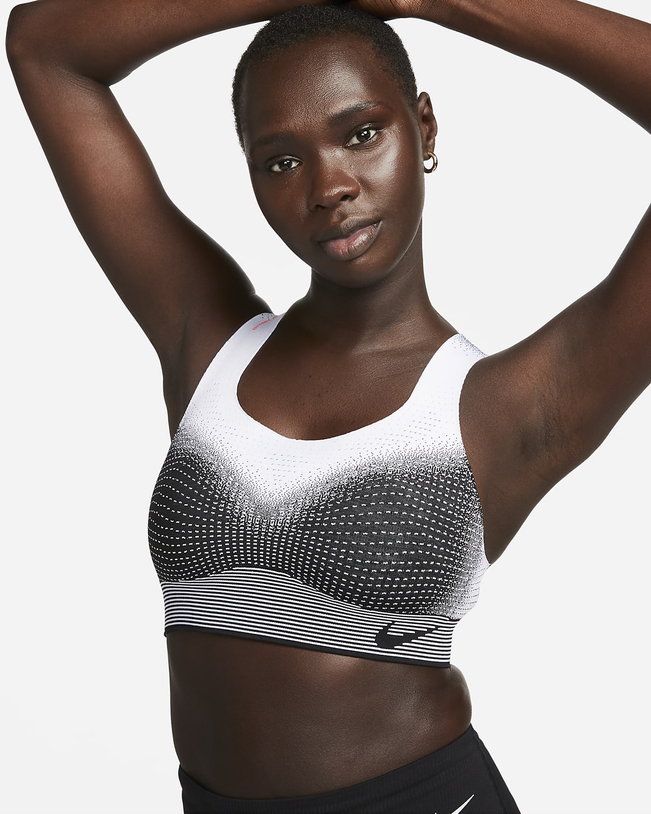 Sutiã de desporto sem almofadas de suporte elevado Nike Swoosh Flyknit para mulher