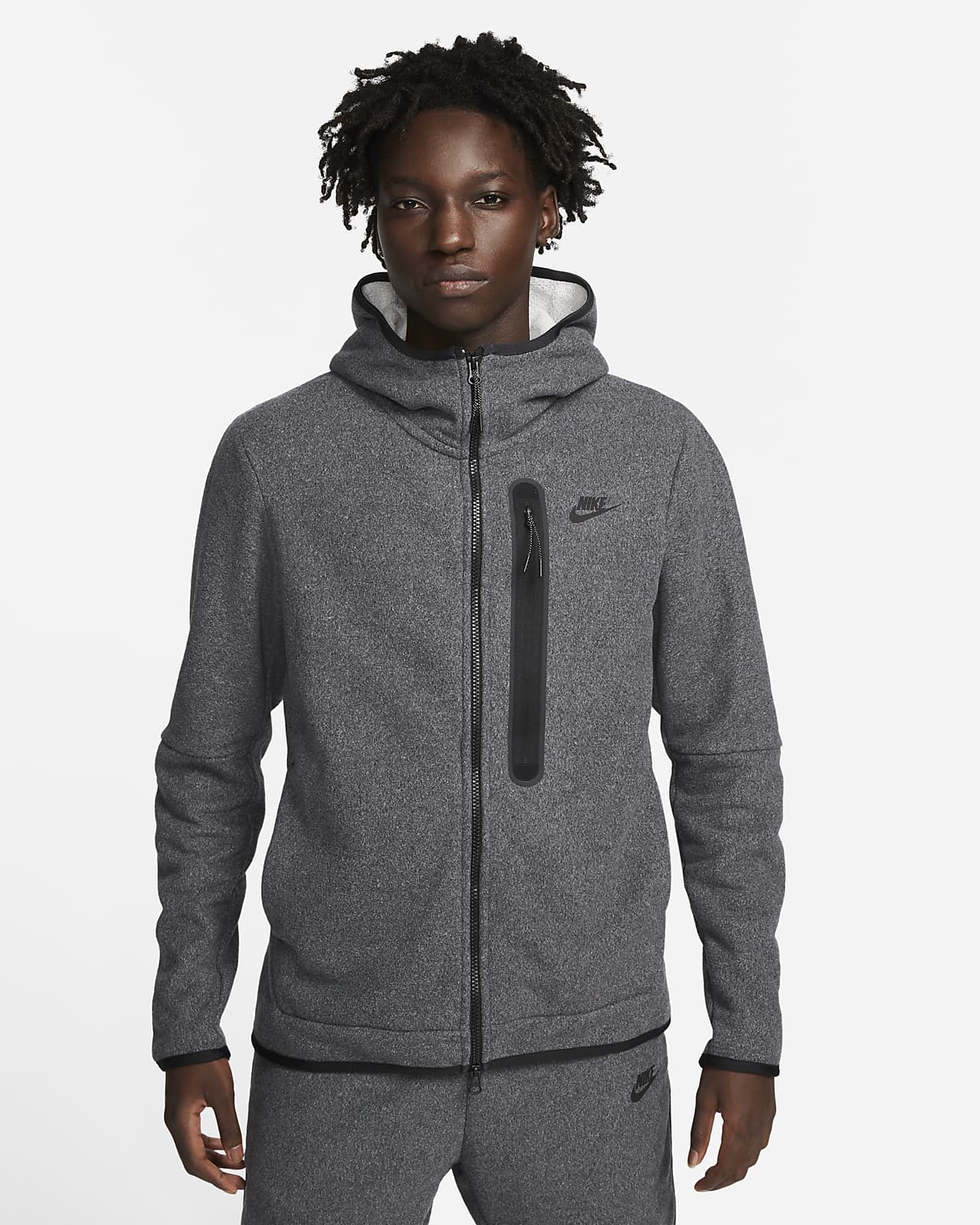 Nike Tech Fleece Winterized-hættetrøje med lynlås til mænd. Nike DK