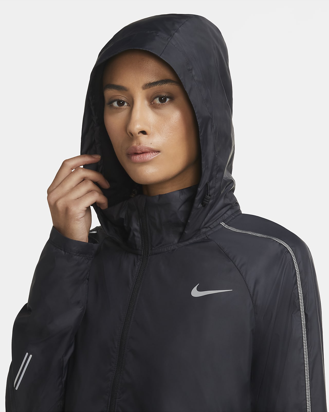 nike black running jacket womens