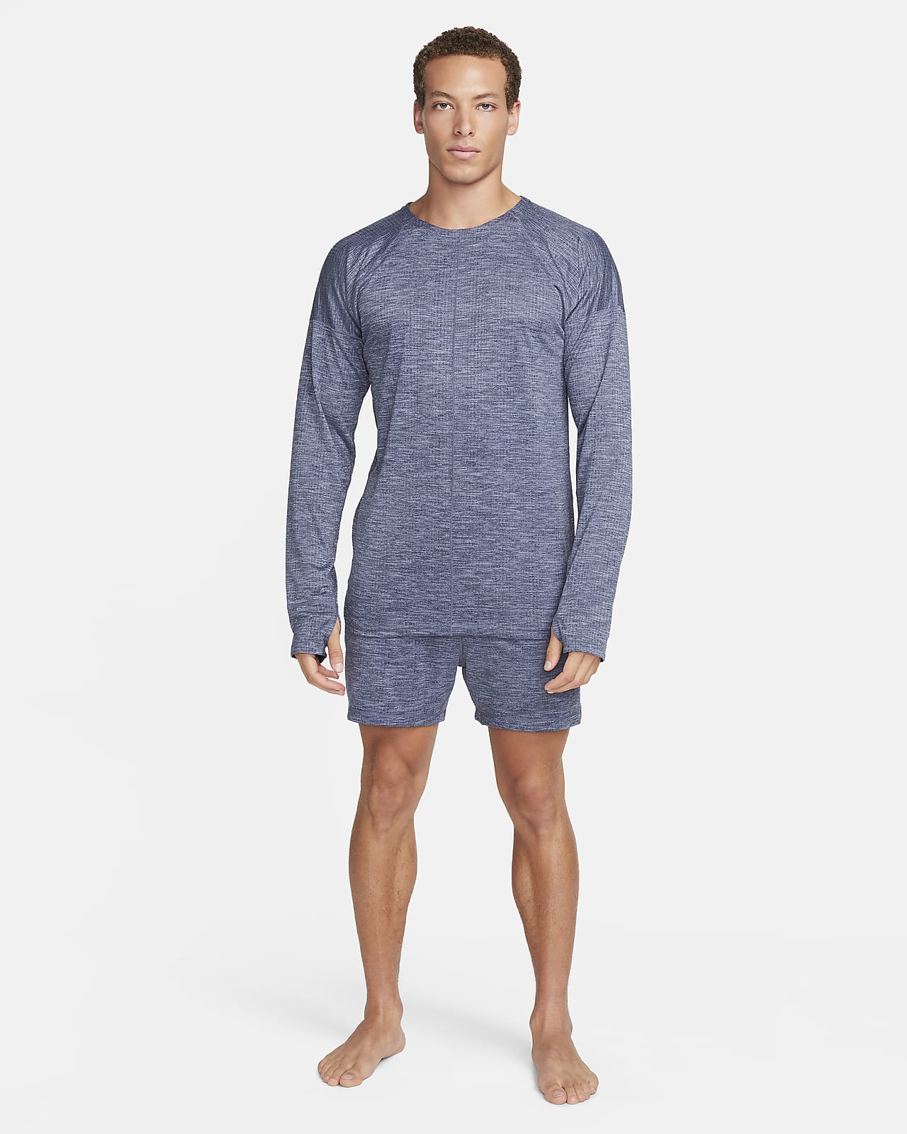 Nike Yoga Dri Fit Crew Long Sleeve T-Shirt Grey