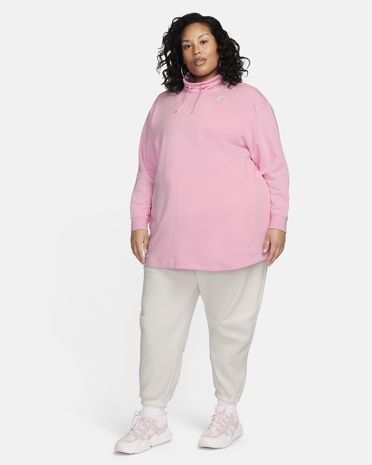 Nike Sportswear Club Fleece Women's Oversized Mock-Neck Sweatshirt (Plus  Size).