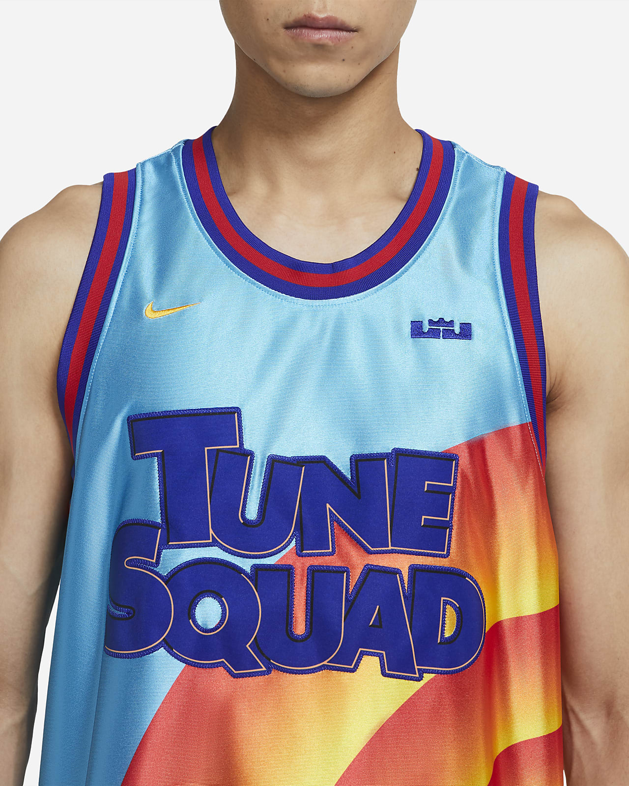 Nike Men Lebron X Space Jam: A New Legacy Tune Squad Jersey (lt blue fury /  concord / university gold)