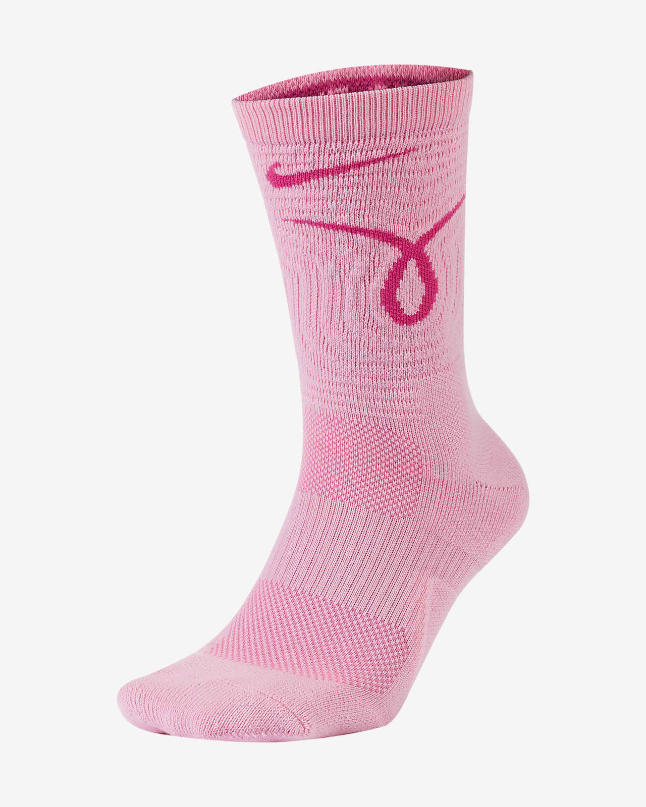 Nike Elite Crew Basketball Socks Pink LARGE (MEN 8-12) Breast Cancer 4513-  611