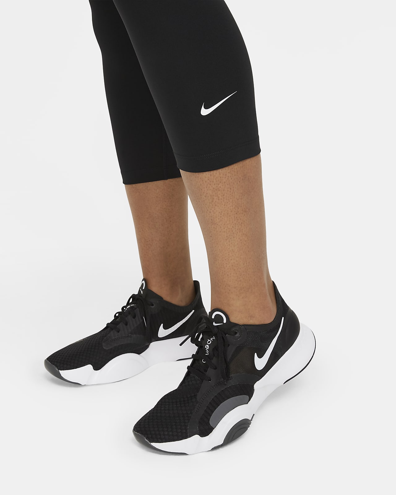 Nike, Pants & Jumpsuits, Nike Wide Leg Capri Cropped Black Leggings Mid  Length Straight Leg Size Small