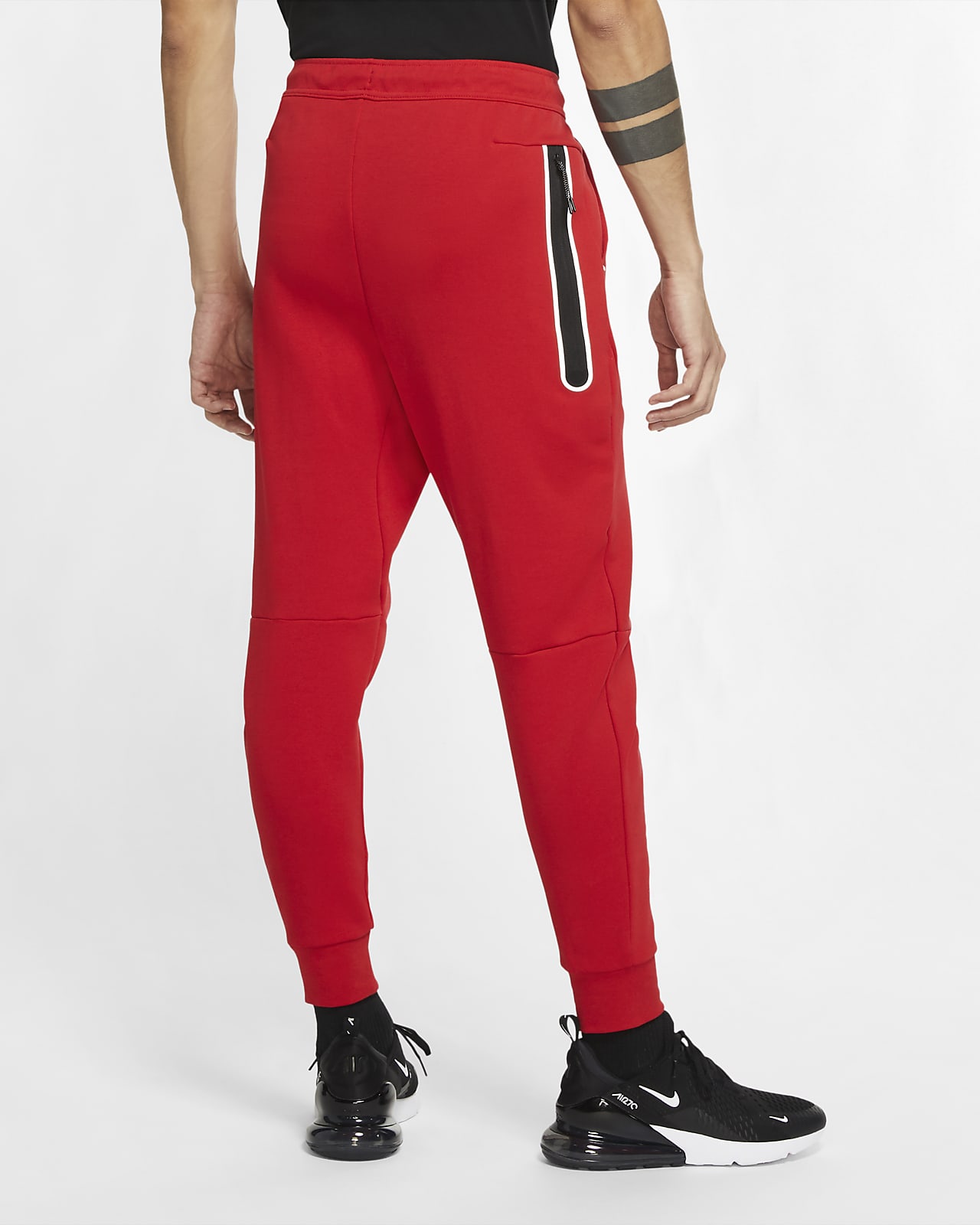 nike tech joggers red